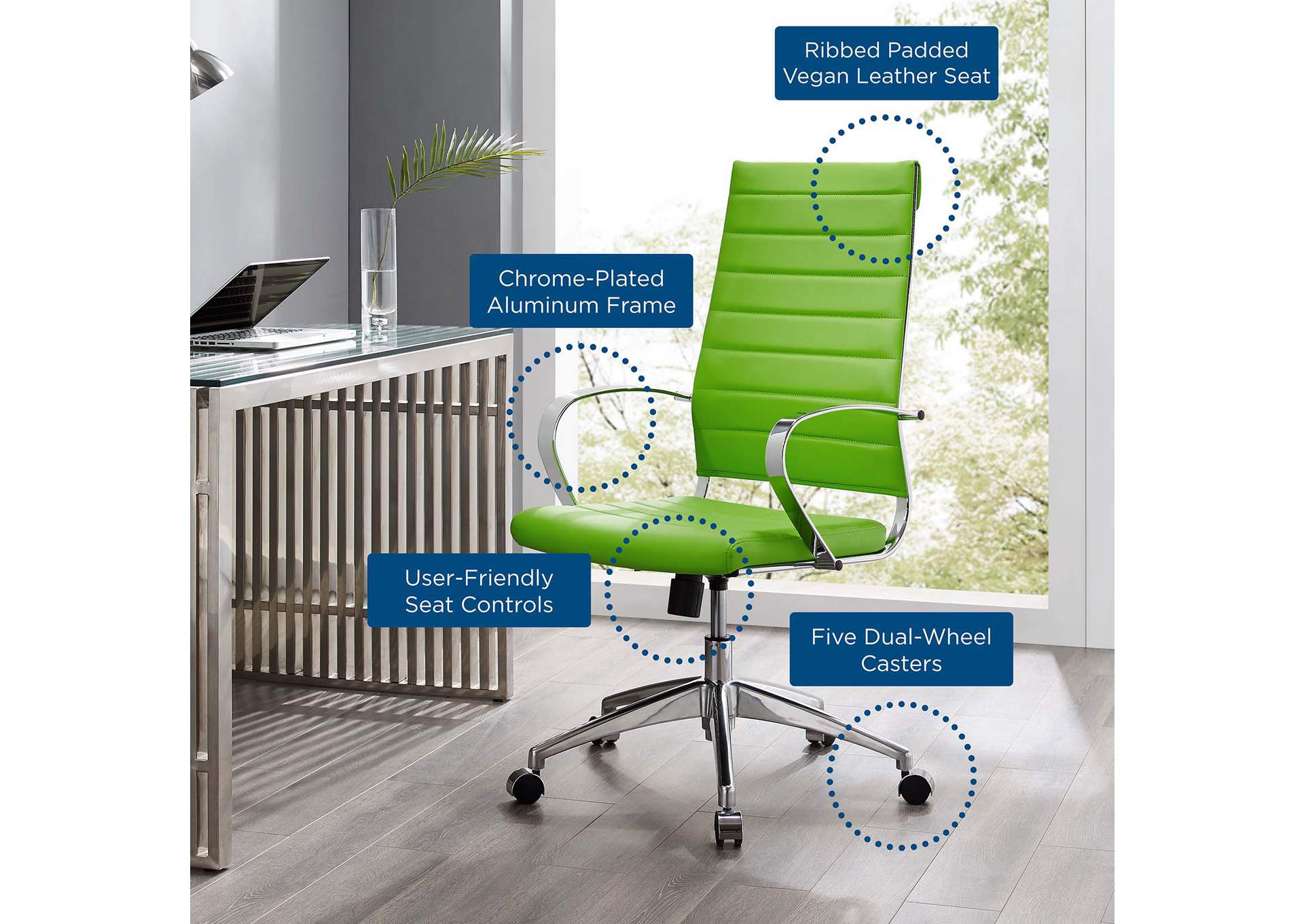 Bright Green Jive Highback Office Chair,Modway