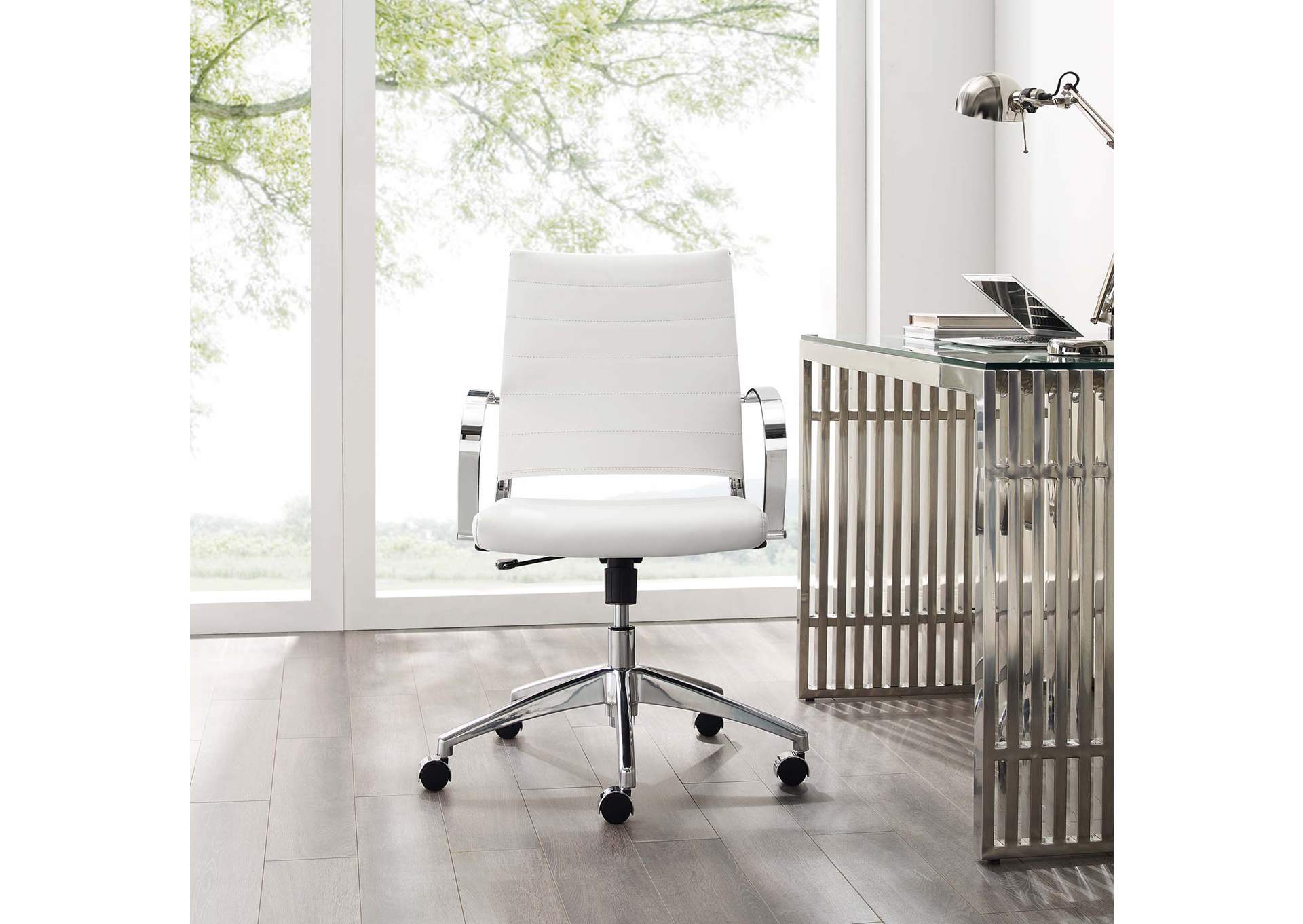 White Jive Mid Back Office Chair,Modway