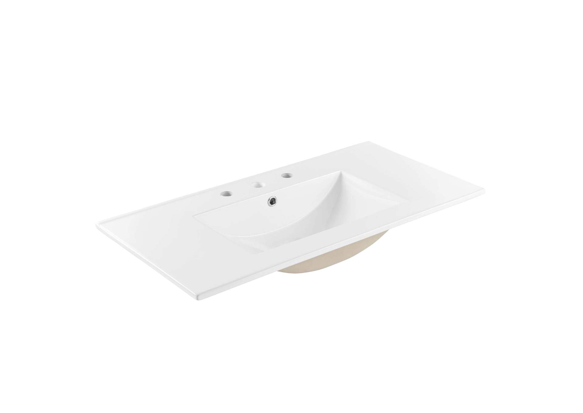 White Cayman 36" Bathroom Sink,Modway