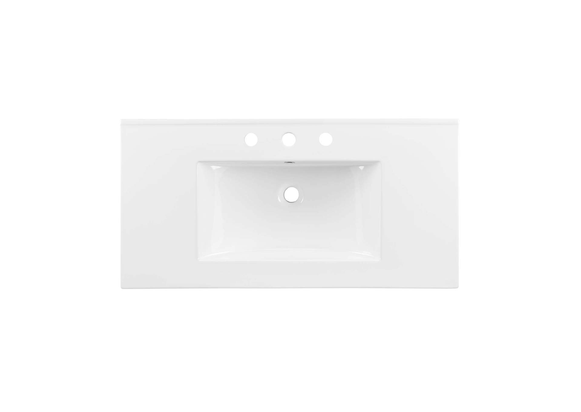 White Cayman 36" Bathroom Sink,Modway