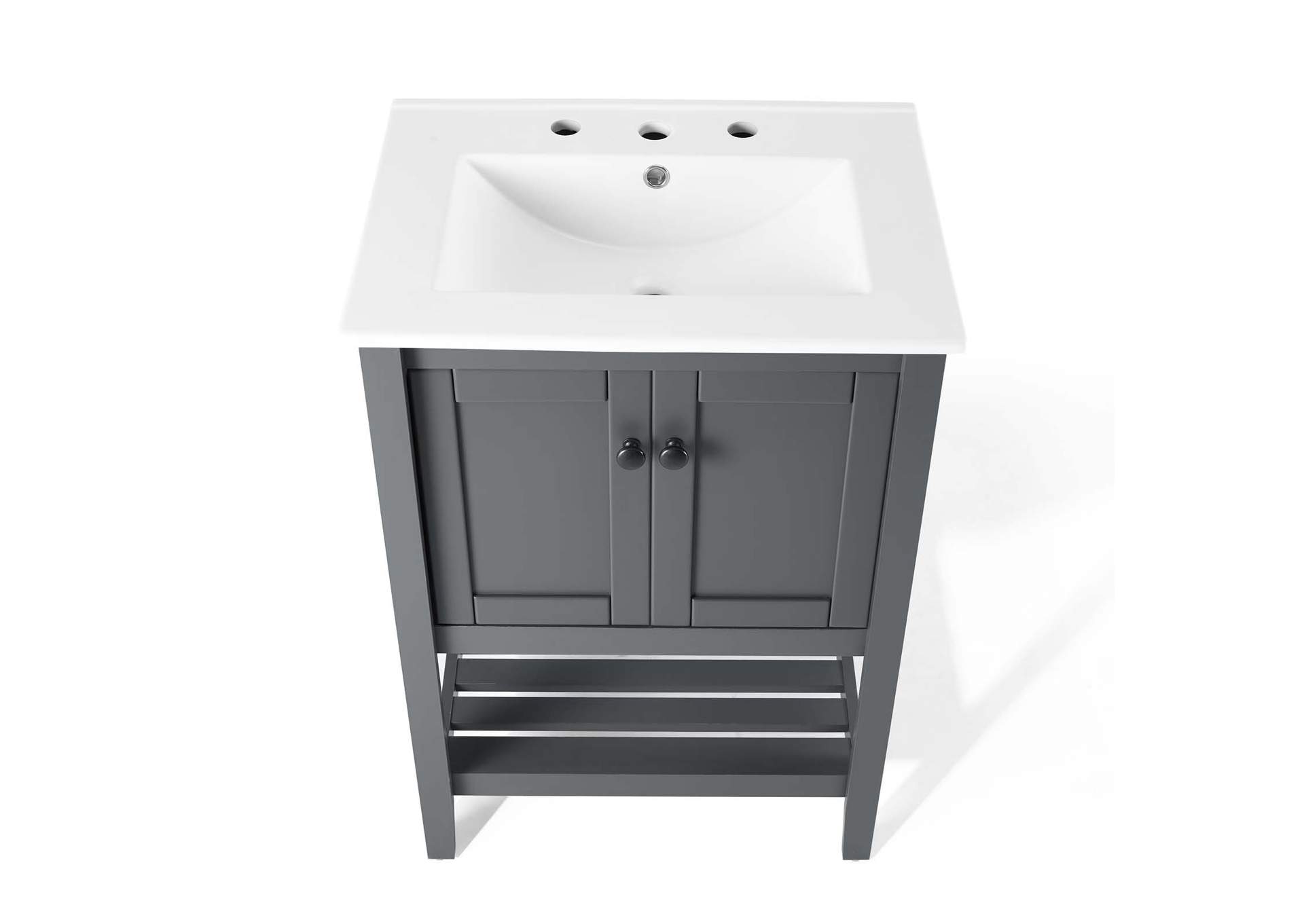 Gray White Prestige 24" Bathroom Vanity,Modway