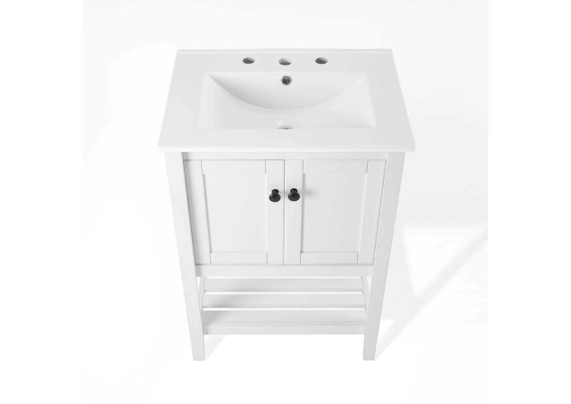 White White Prestige 24" Bathroom Vanity,Modway