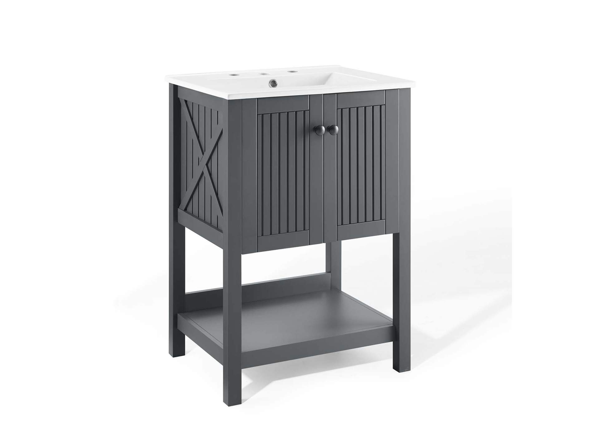 Gray White Steam 24" Bathroom Vanity,Modway