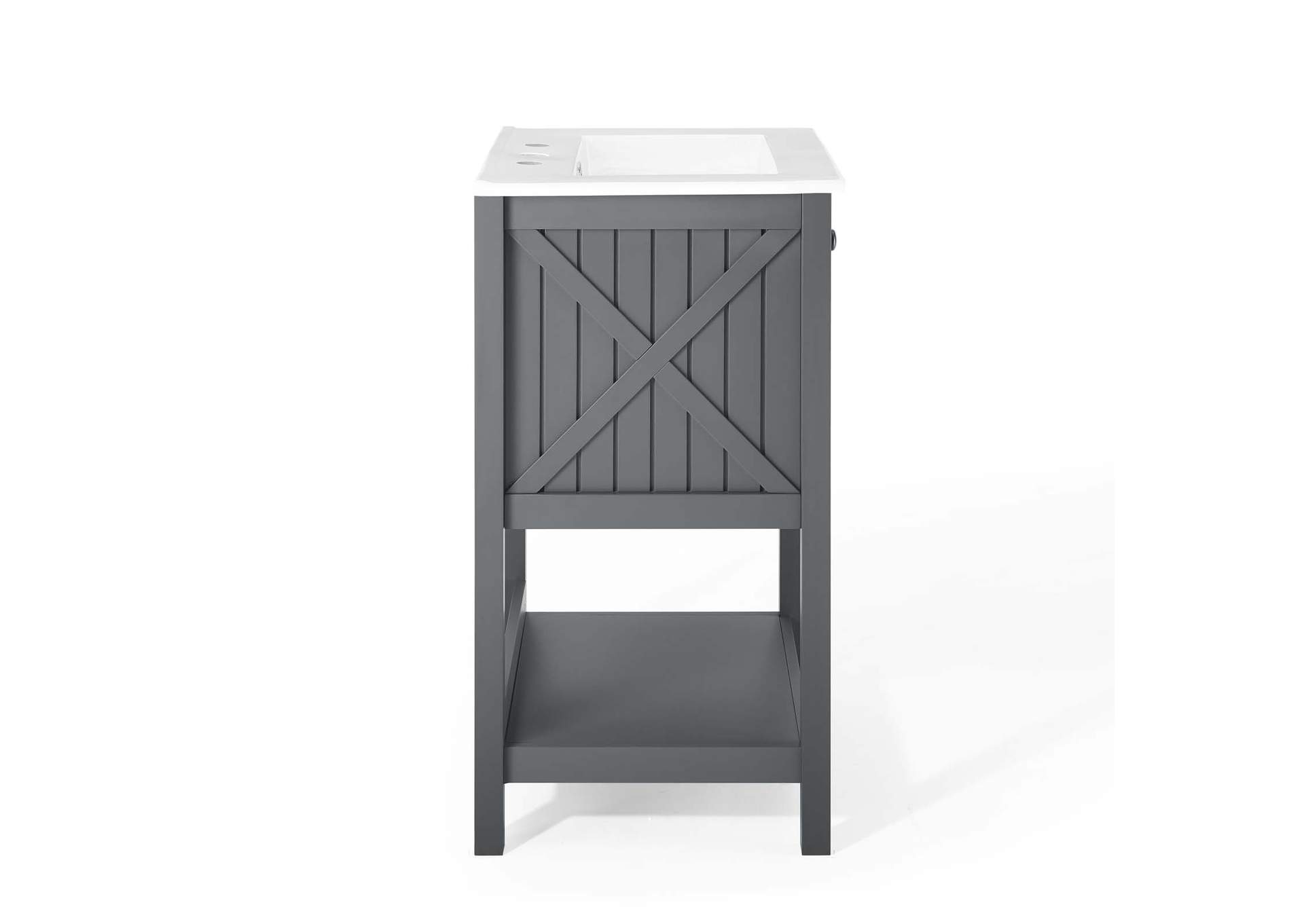 Gray White Steam 24" Bathroom Vanity,Modway