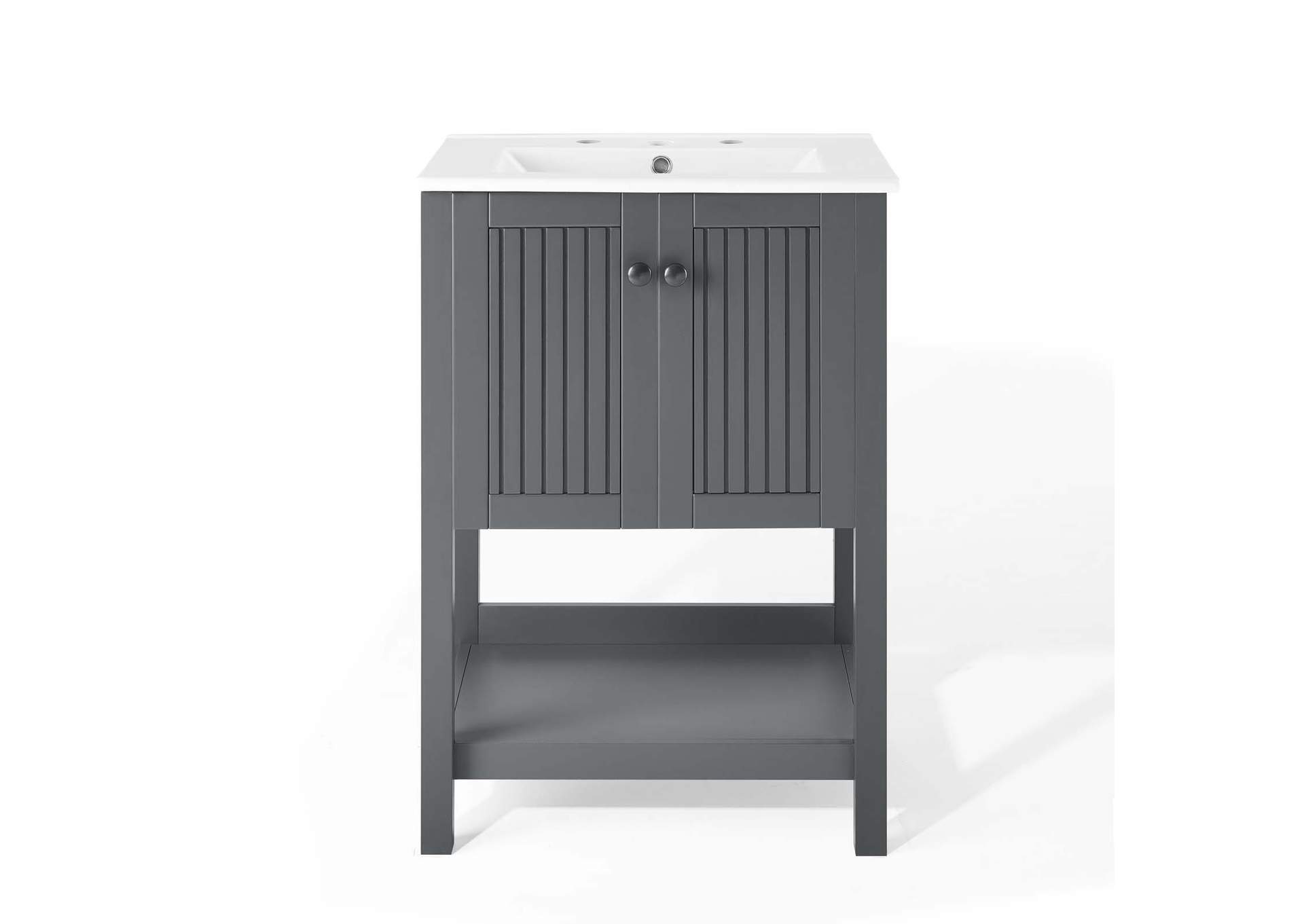 Gray White Steam 24" Bathroom Vanity,Modway