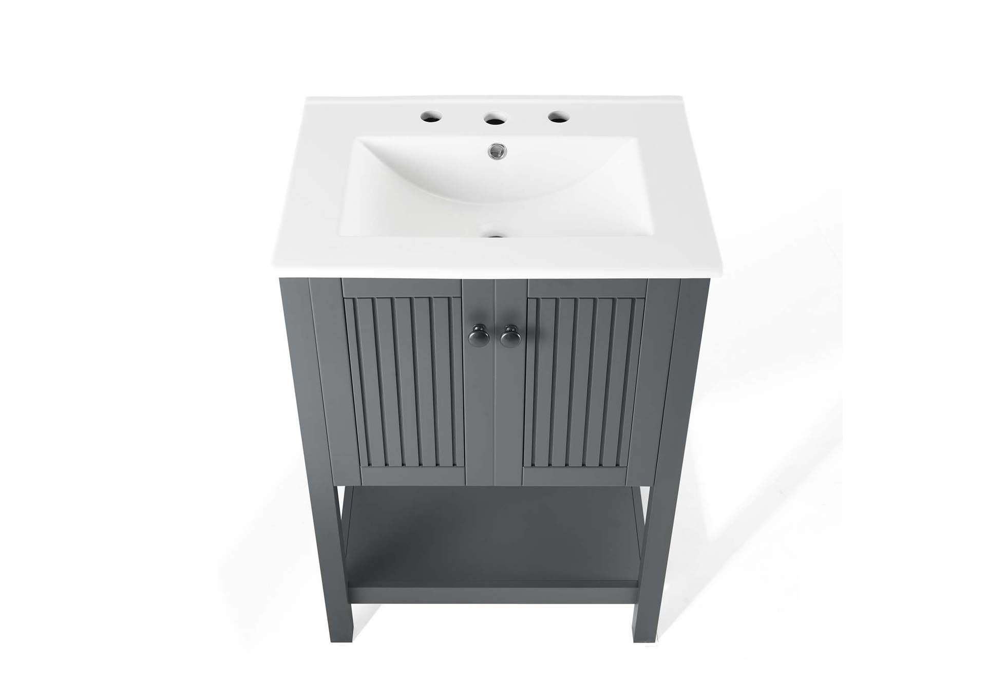 Gray White Steam 24" Bathroom Vanity,Modway