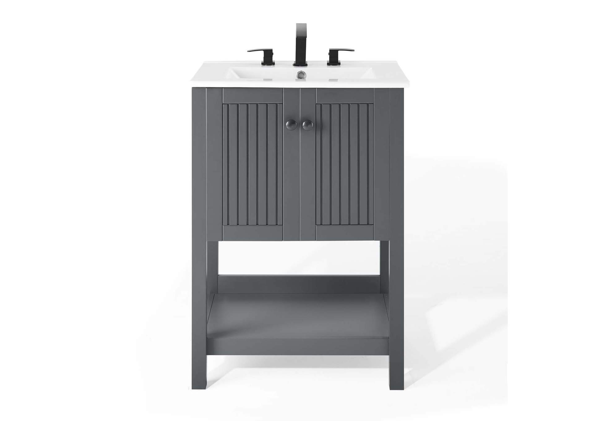 Gray White Steam 24" Bathroom Vanity,Modway