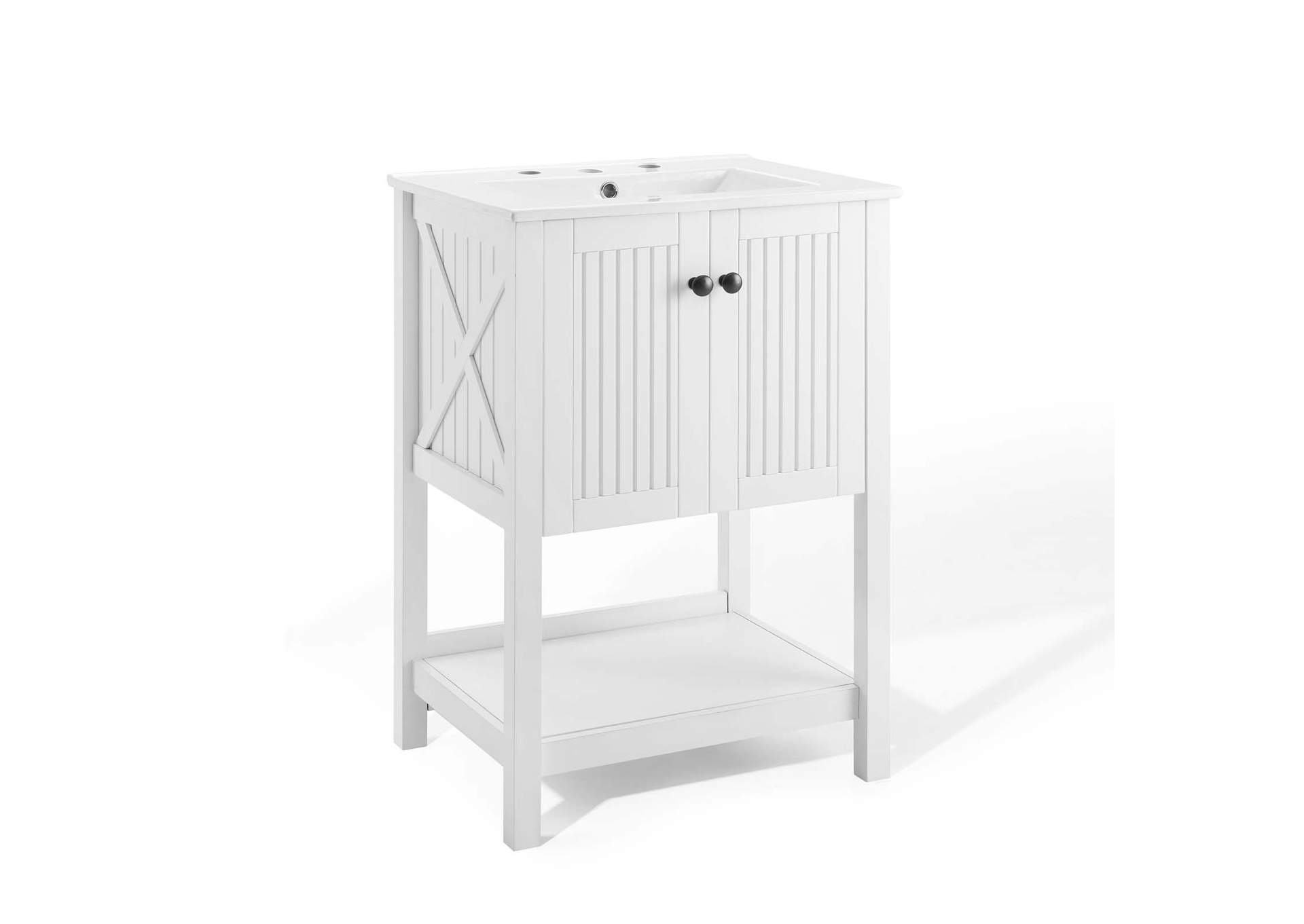 White White Steam 24" Bathroom Vanity,Modway