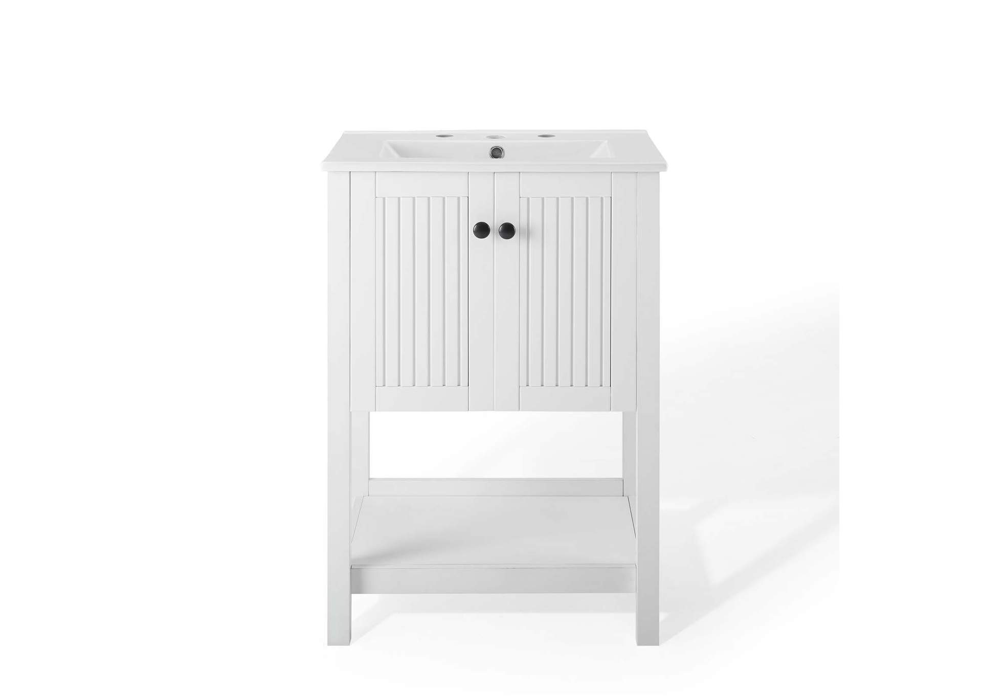 White White Steam 24" Bathroom Vanity,Modway