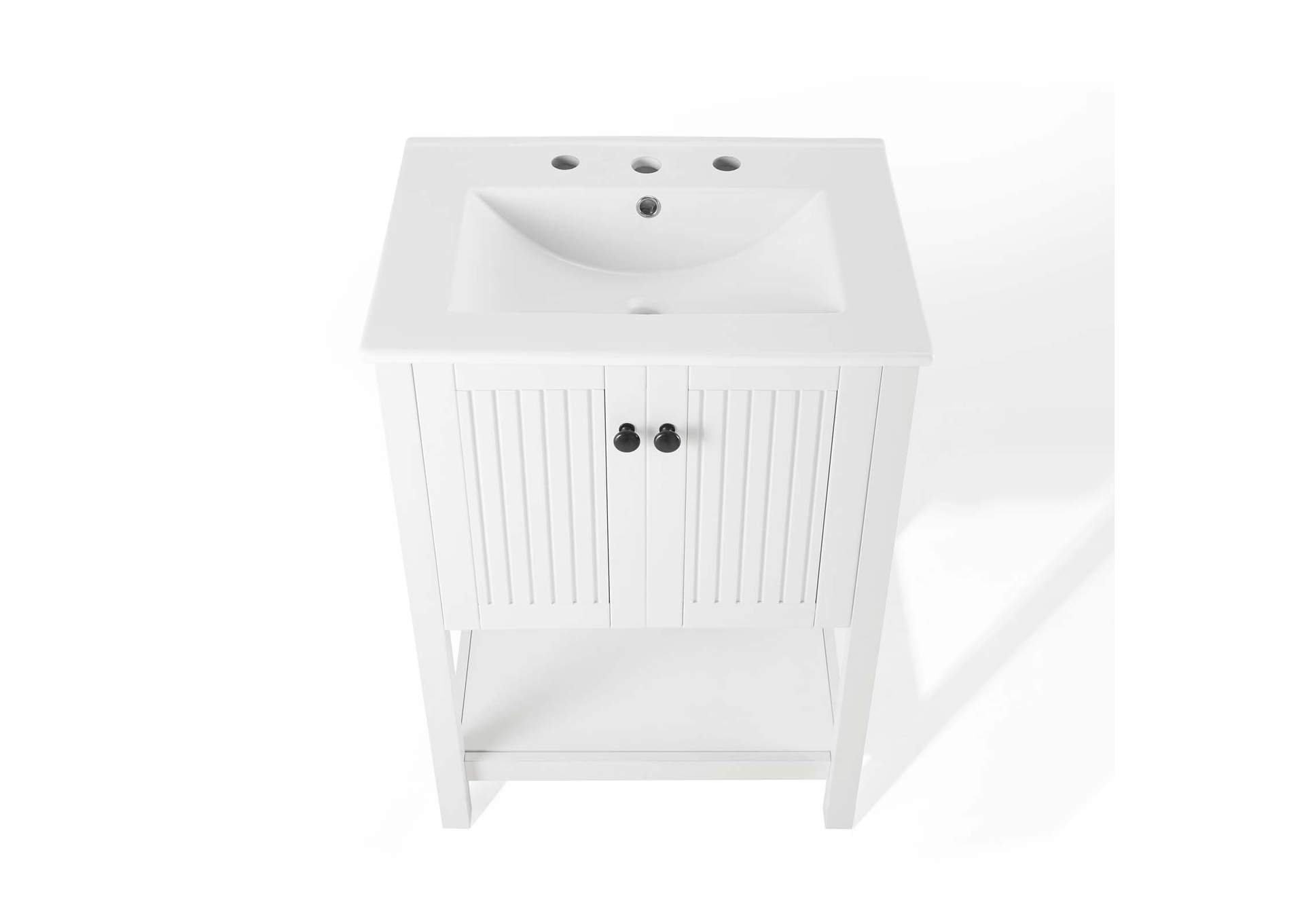 White White Steam 24" Bathroom Vanity,Modway