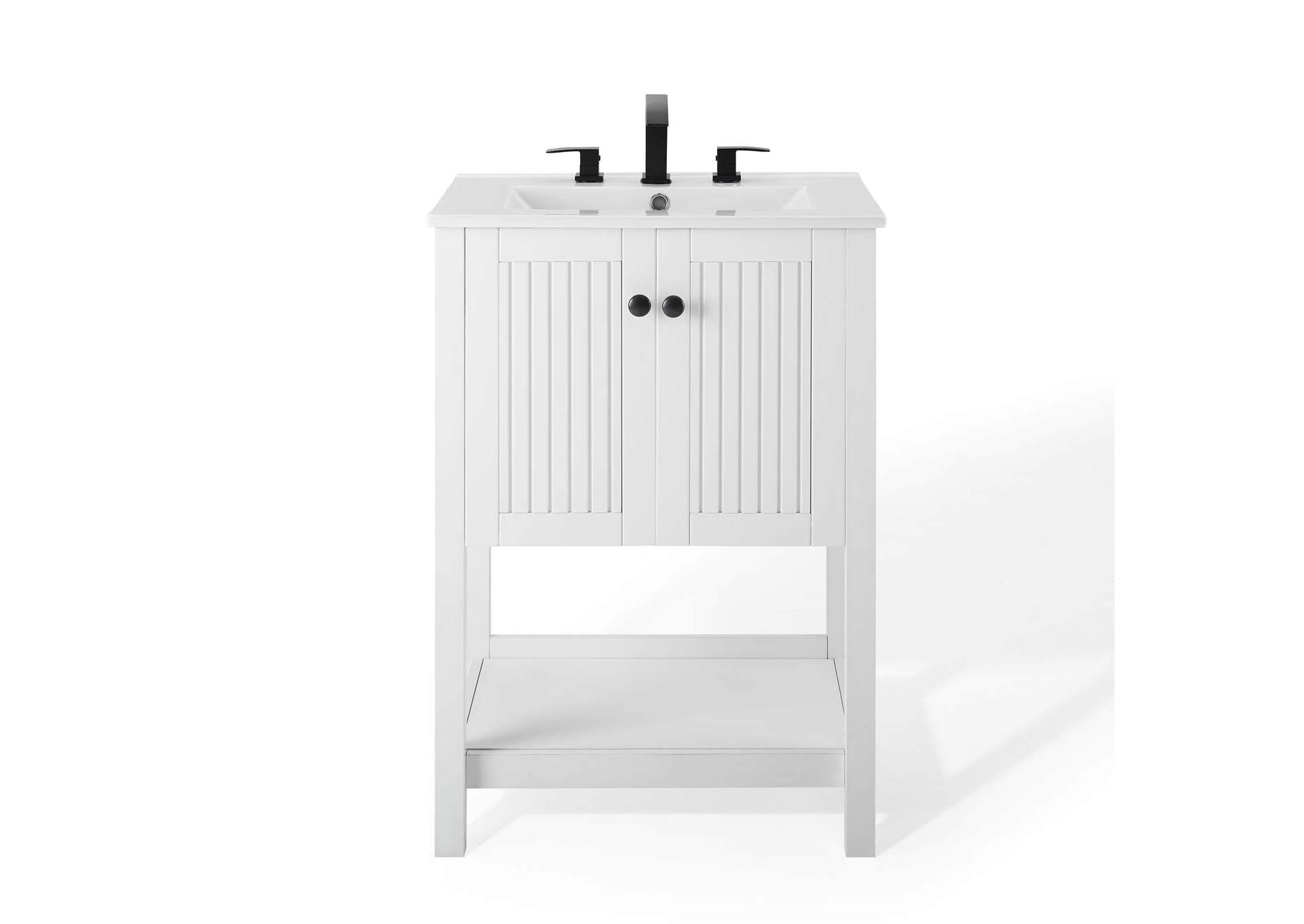 White White Steam 24" Bathroom Vanity,Modway