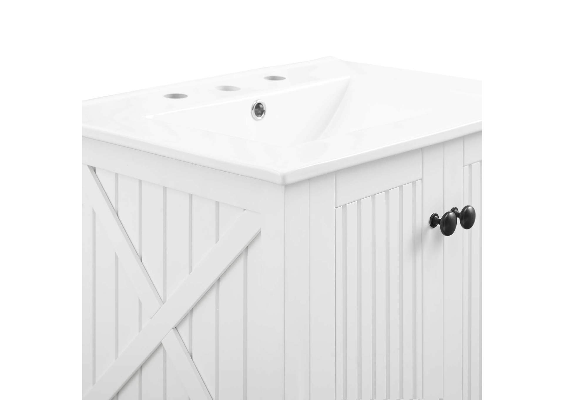 White White Steam 24" Bathroom Vanity,Modway