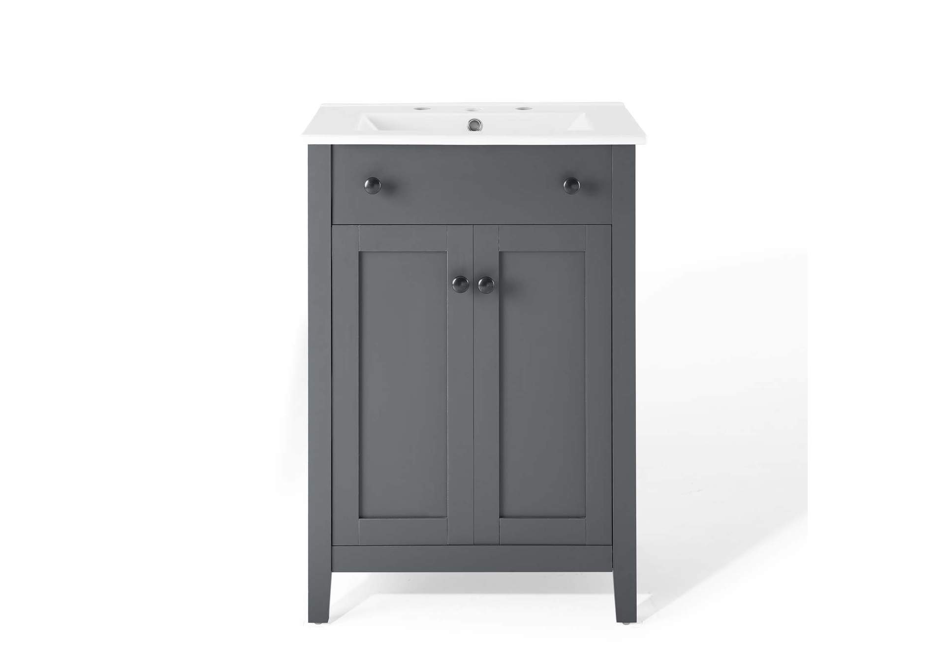 Gray White Nantucket 24" Bathroom Vanity,Modway