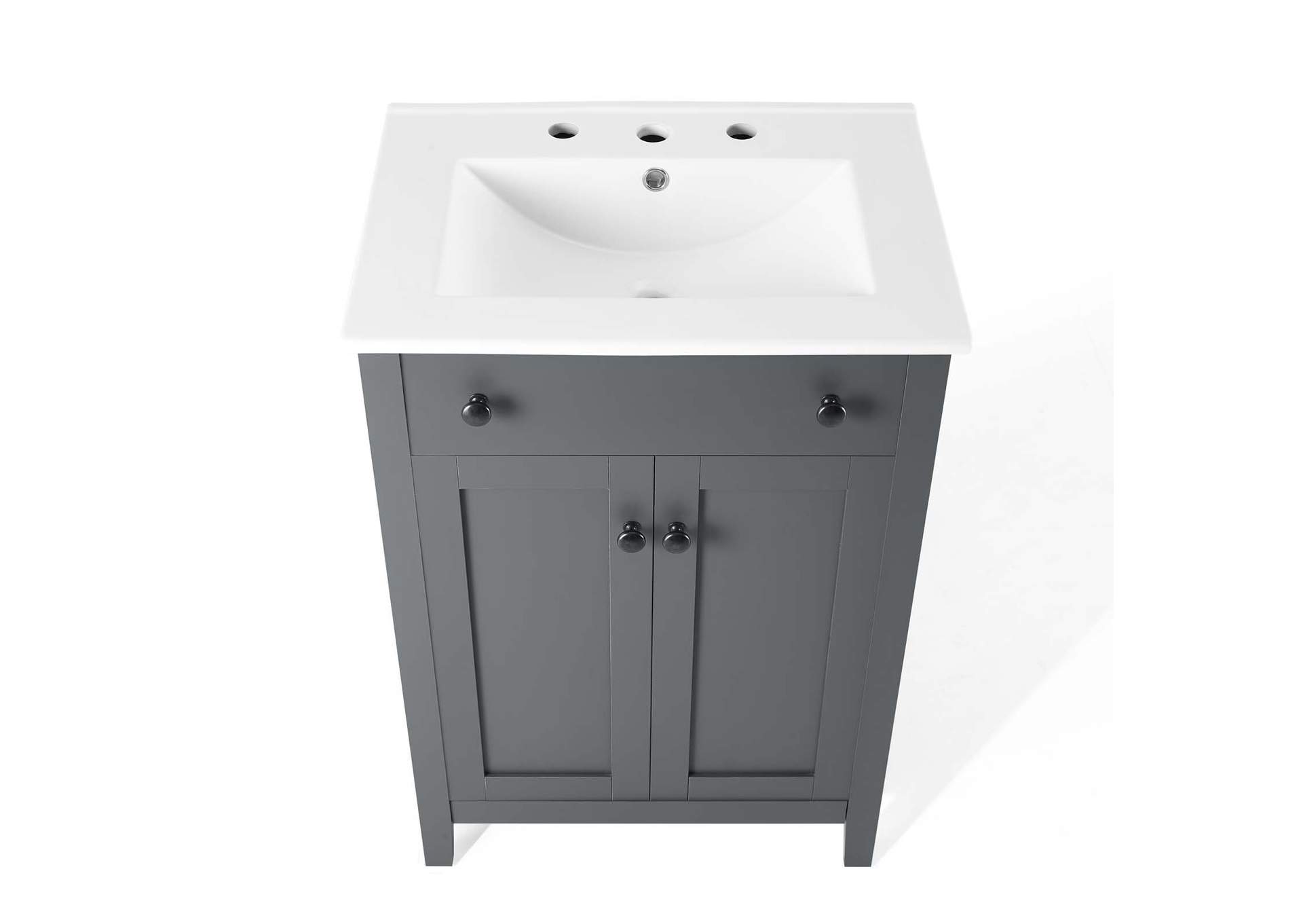 Gray White Nantucket 24" Bathroom Vanity,Modway