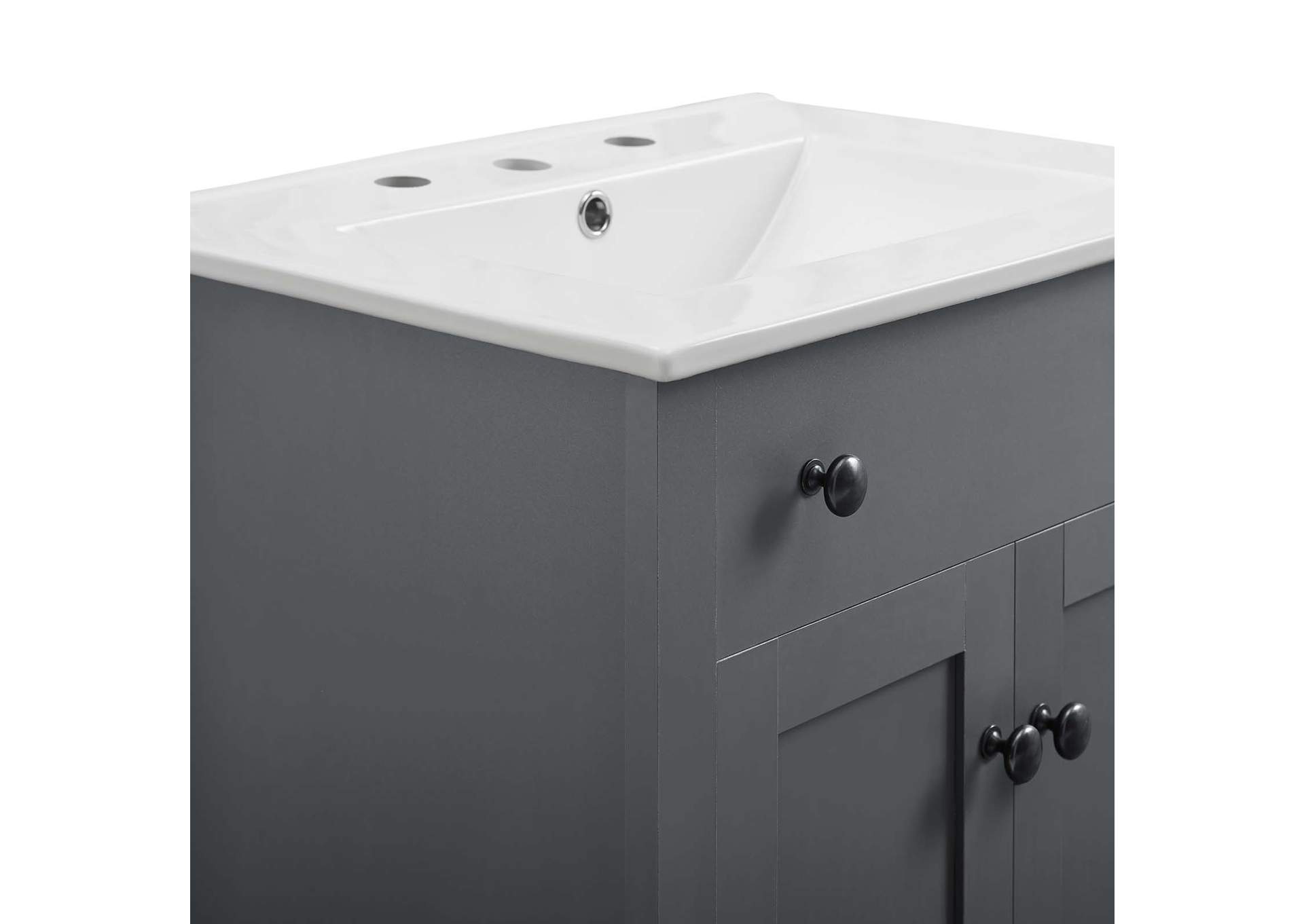 Gray White Nantucket 24" Bathroom Vanity,Modway