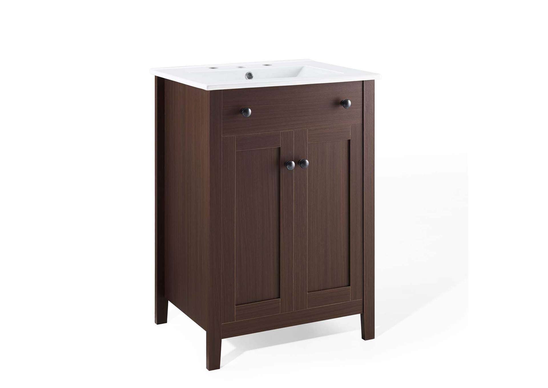 Walnut White Nantucket 24" Bathroom Vanity,Modway