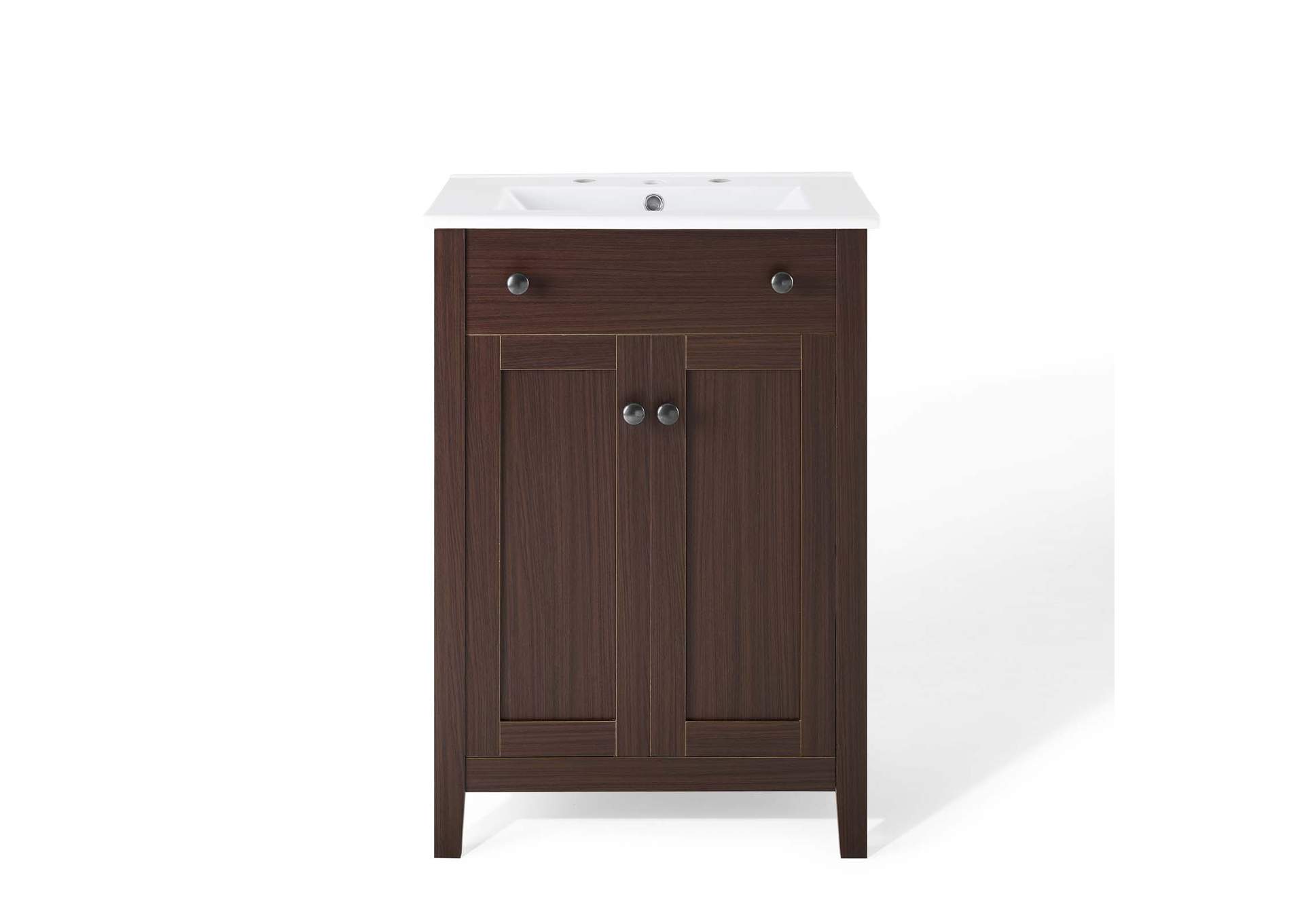 Walnut White Nantucket 24" Bathroom Vanity,Modway