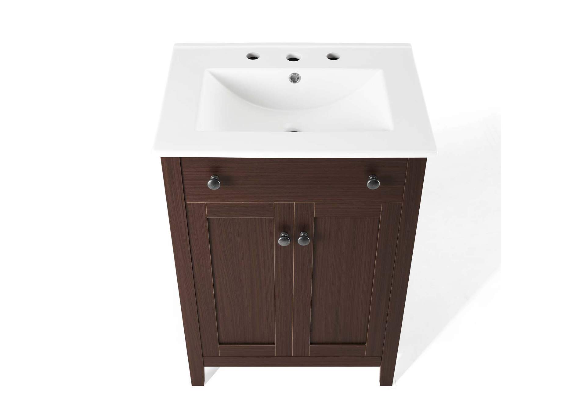 Walnut White Nantucket 24" Bathroom Vanity,Modway