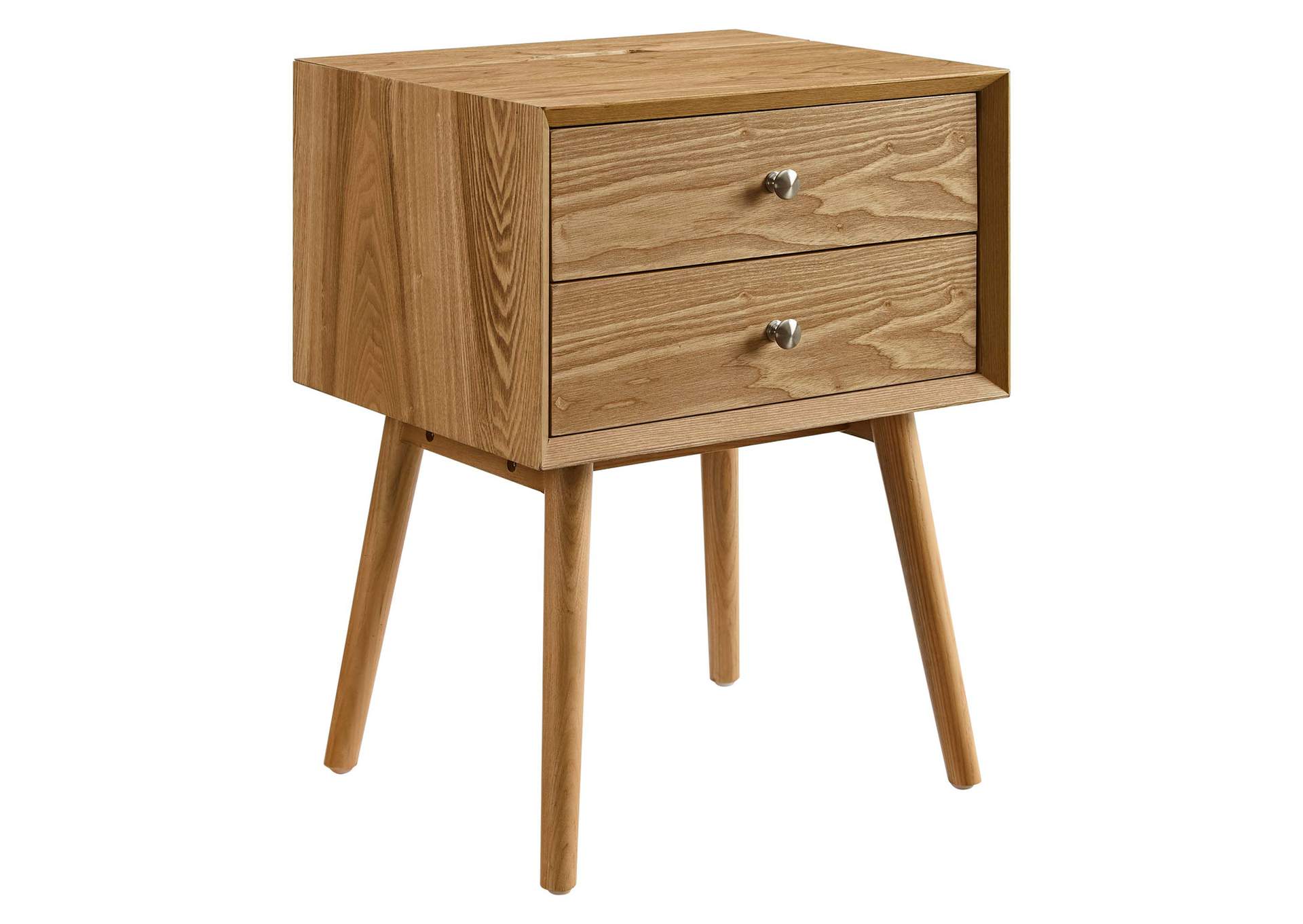 Natural Natural Ember Wood Nightstand With USB Ports,Modway