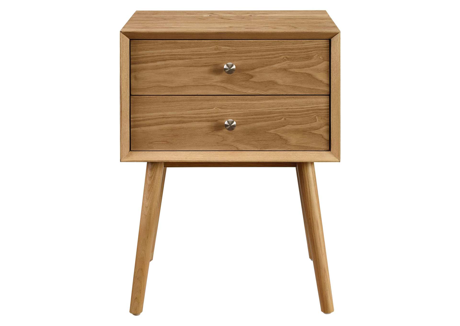 Natural Natural Ember Wood Nightstand With USB Ports,Modway