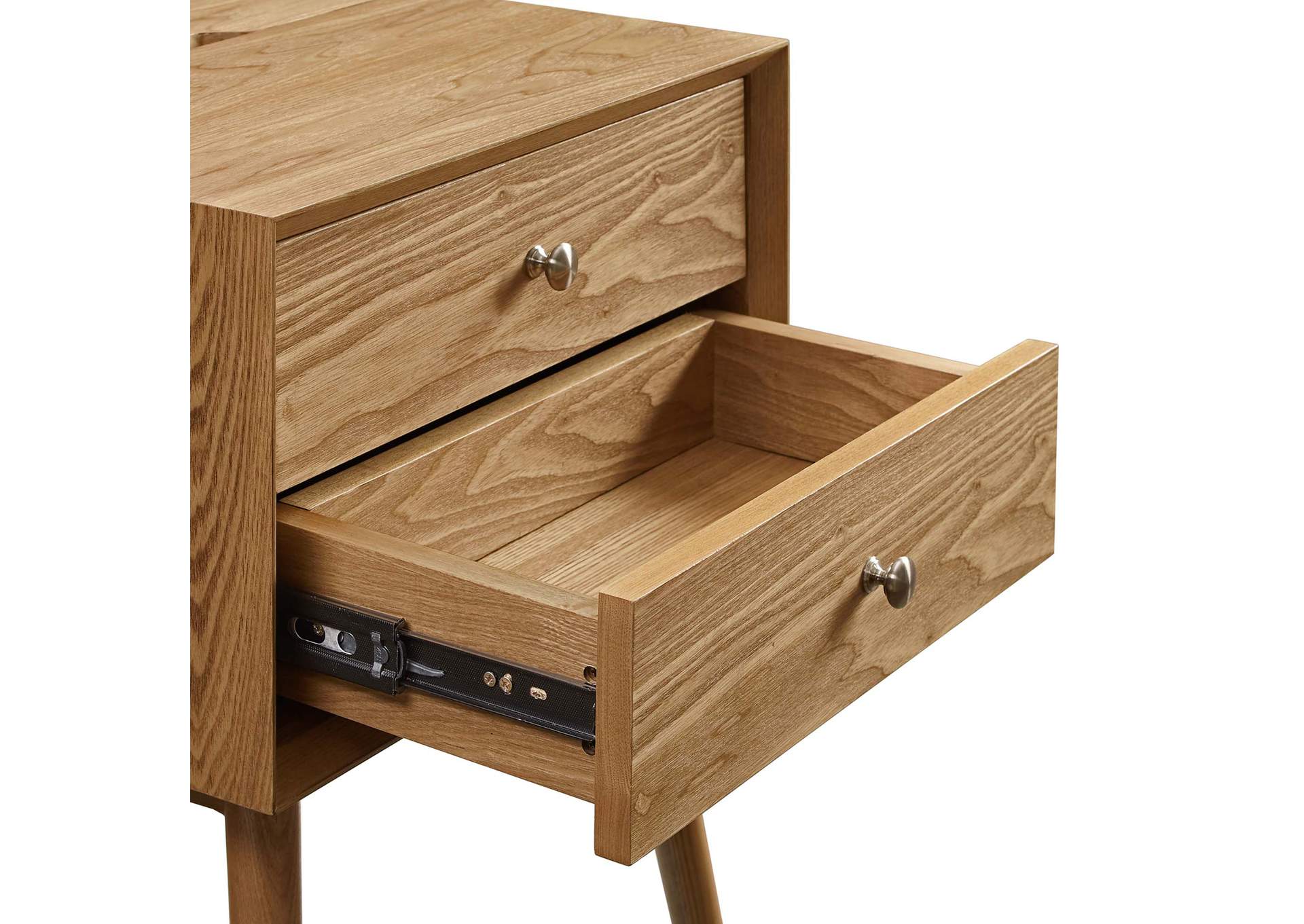 Natural Natural Ember Wood Nightstand With USB Ports,Modway