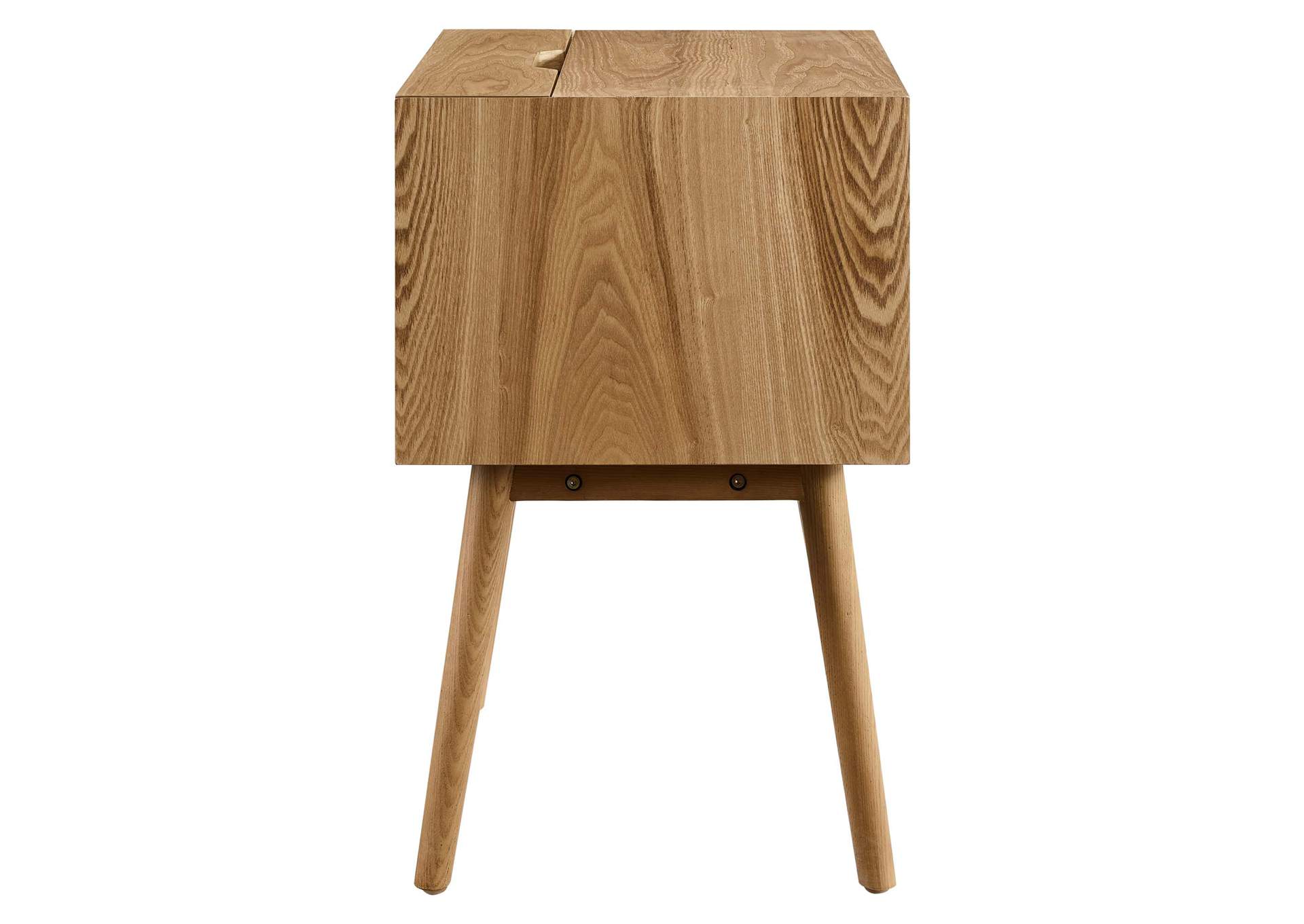 Natural White Ember Wood Nightstand With USB Ports,Modway