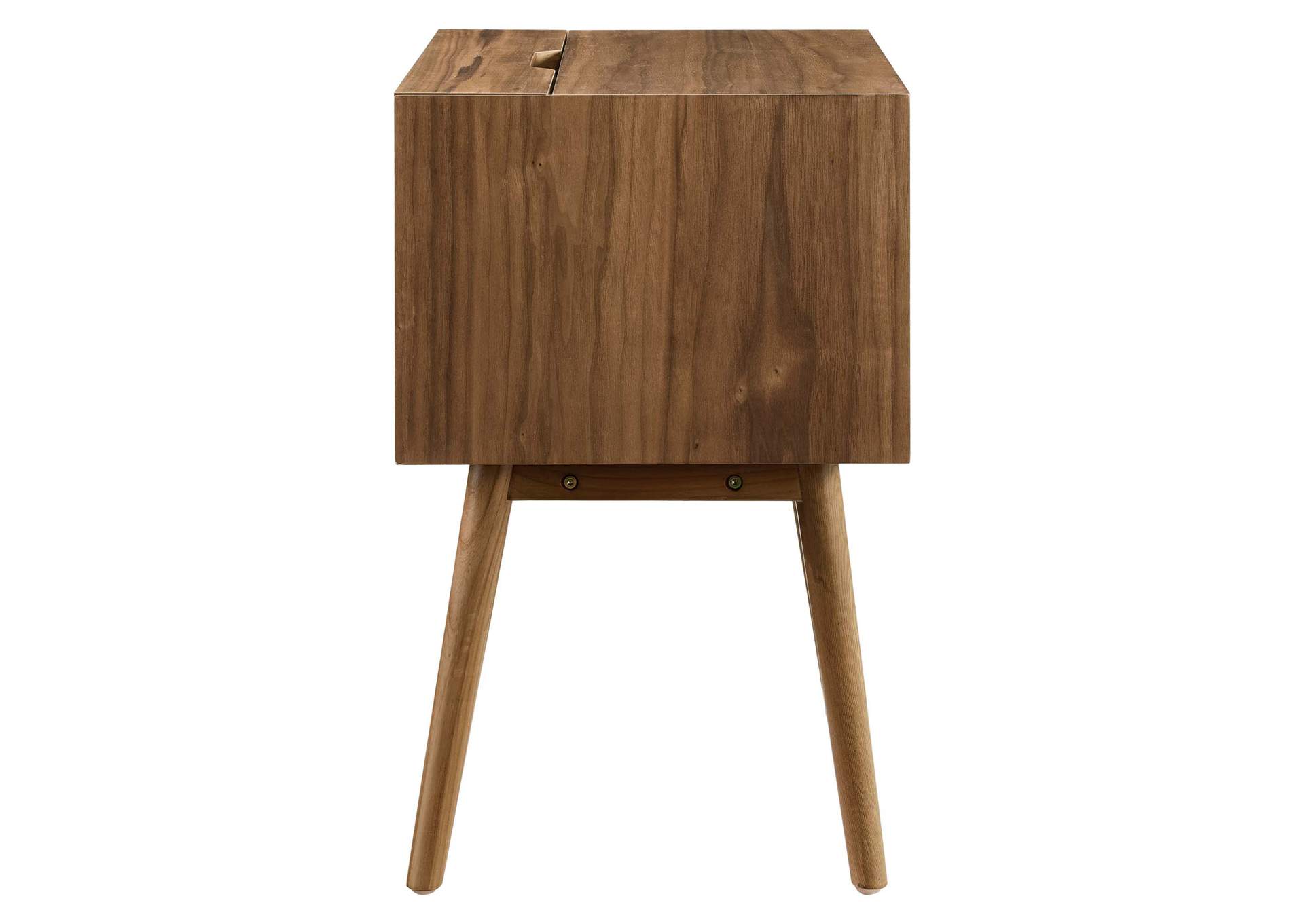 Walnut Walnut Ember Wood Nightstand With USB Ports,Modway