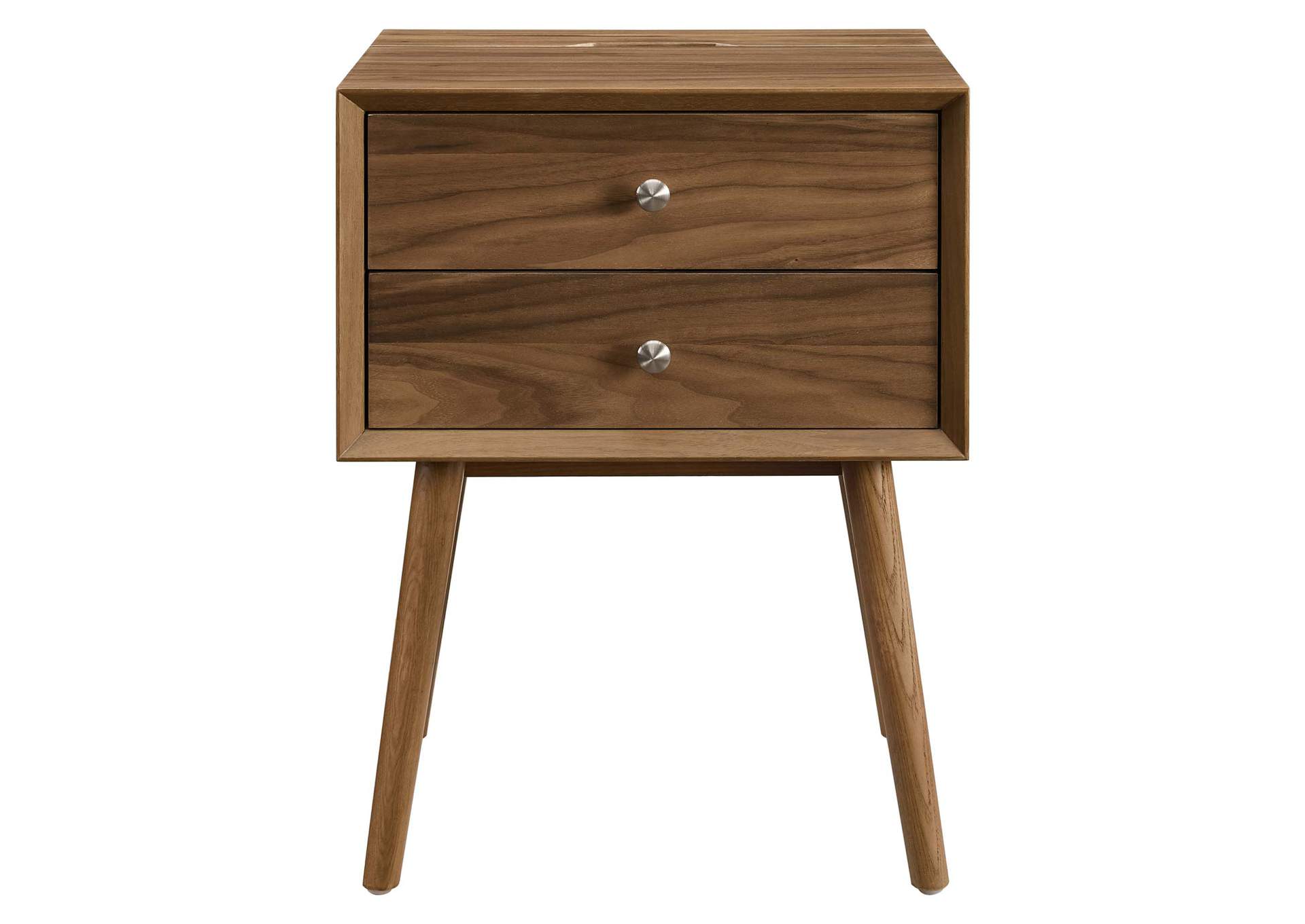 Walnut Walnut Ember Wood Nightstand With USB Ports,Modway