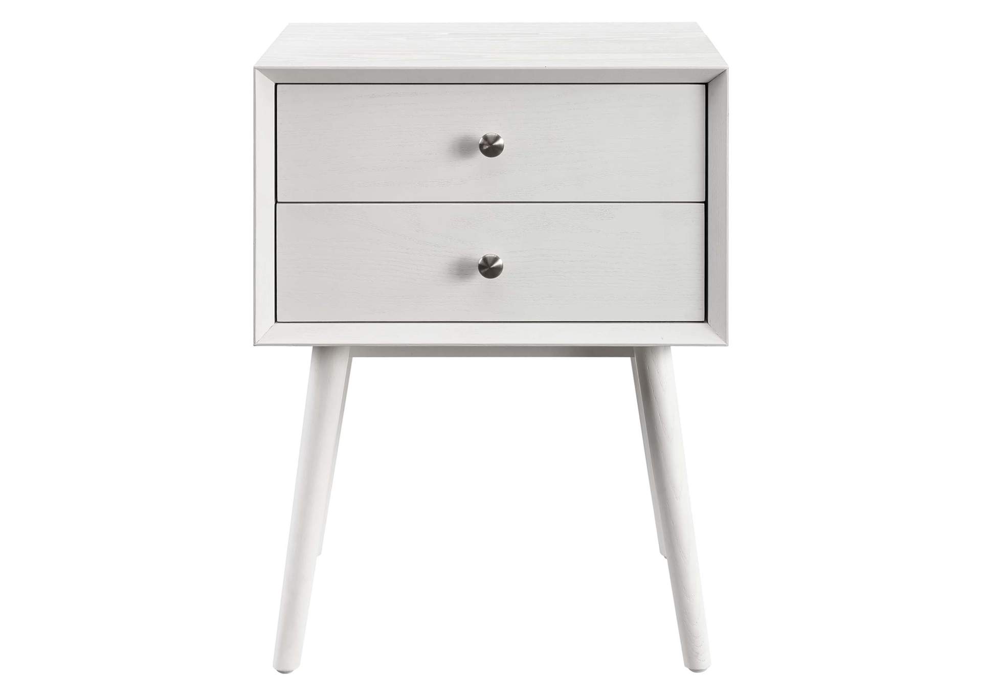 White White Ember Wood Nightstand With USB Ports,Modway