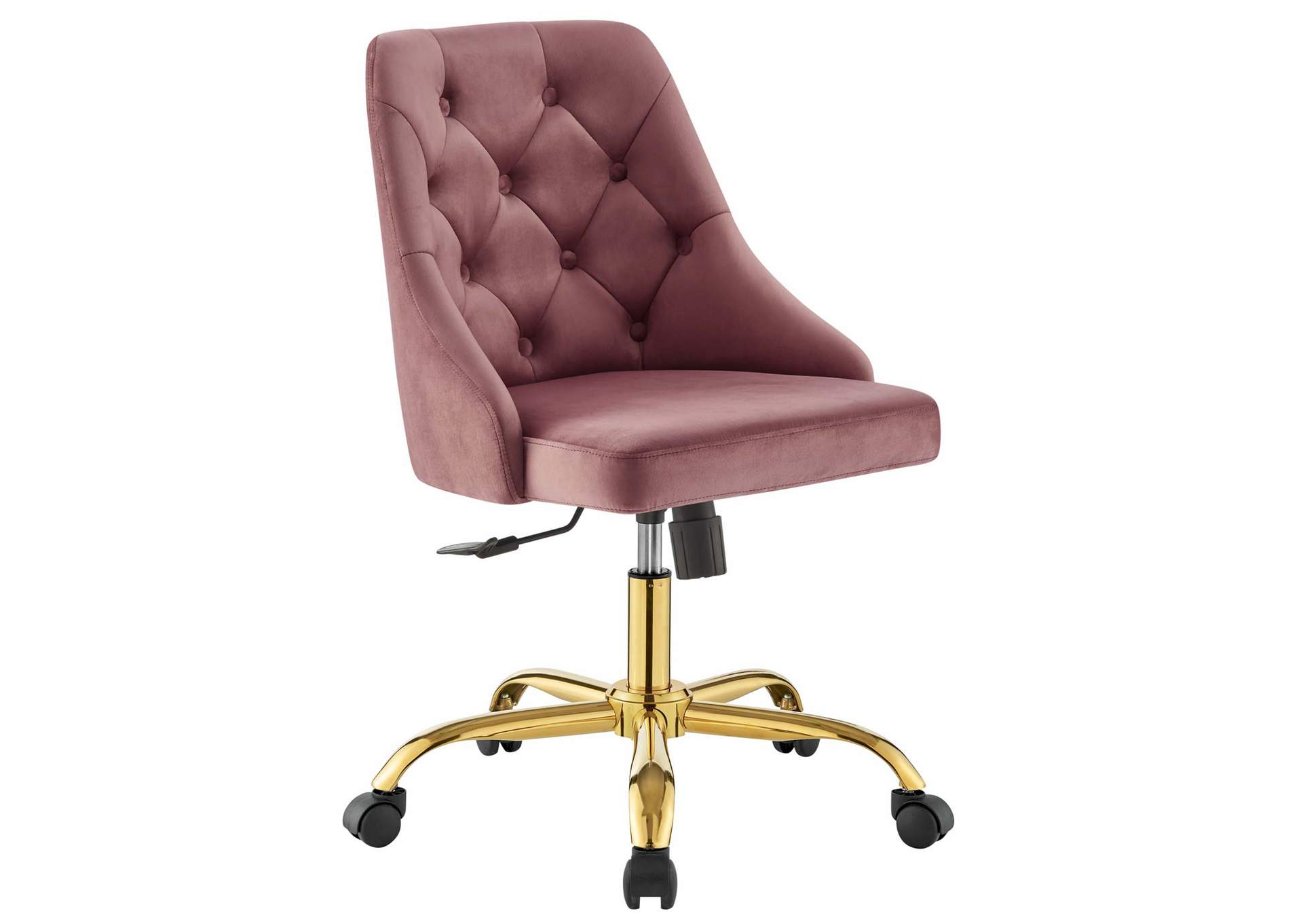 Gold Dusty Rose Distinct Tufted Swivel Performance Velvet Office Chair,Modway