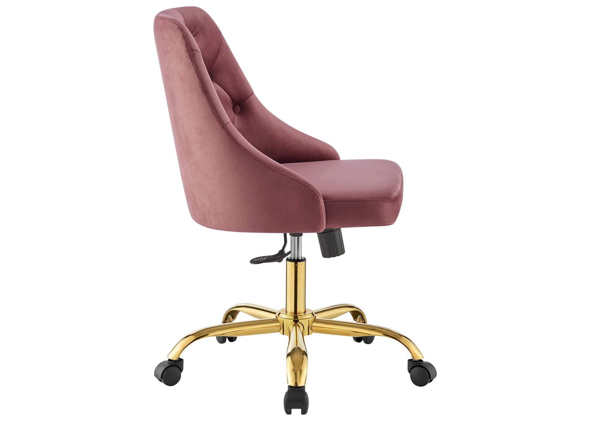 Gold Dusty Rose Distinct Tufted Swivel Performance Velvet Office Chair,Modway