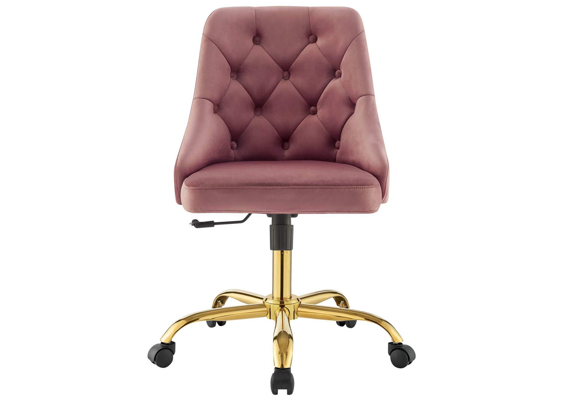 Gold Dusty Rose Distinct Tufted Swivel Performance Velvet Office Chair,Modway