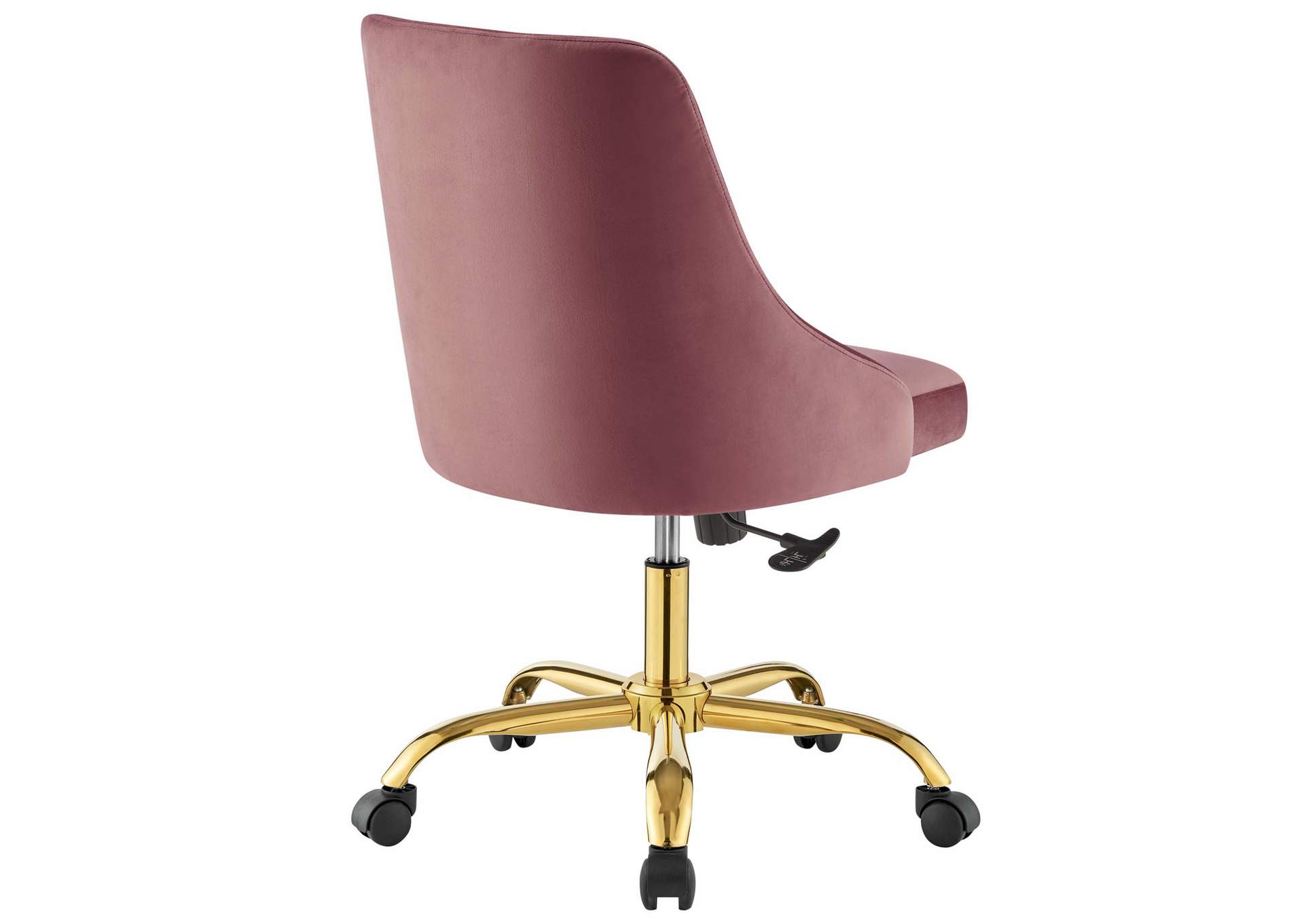 Gold Dusty Rose Distinct Tufted Swivel Performance Velvet Office Chair,Modway