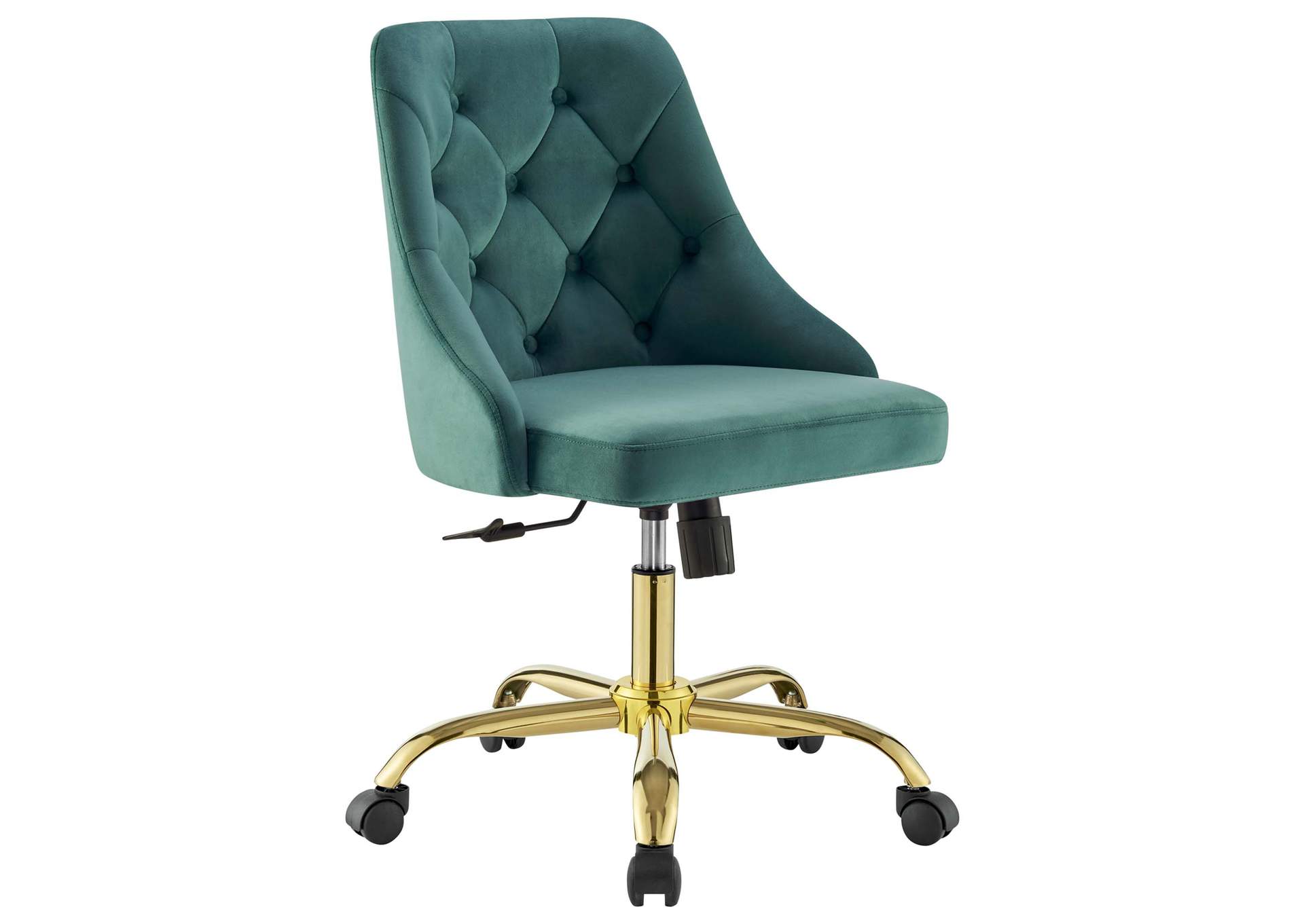 Gold Teal Distinct Tufted Swivel Performance Velvet Office Chair,Modway