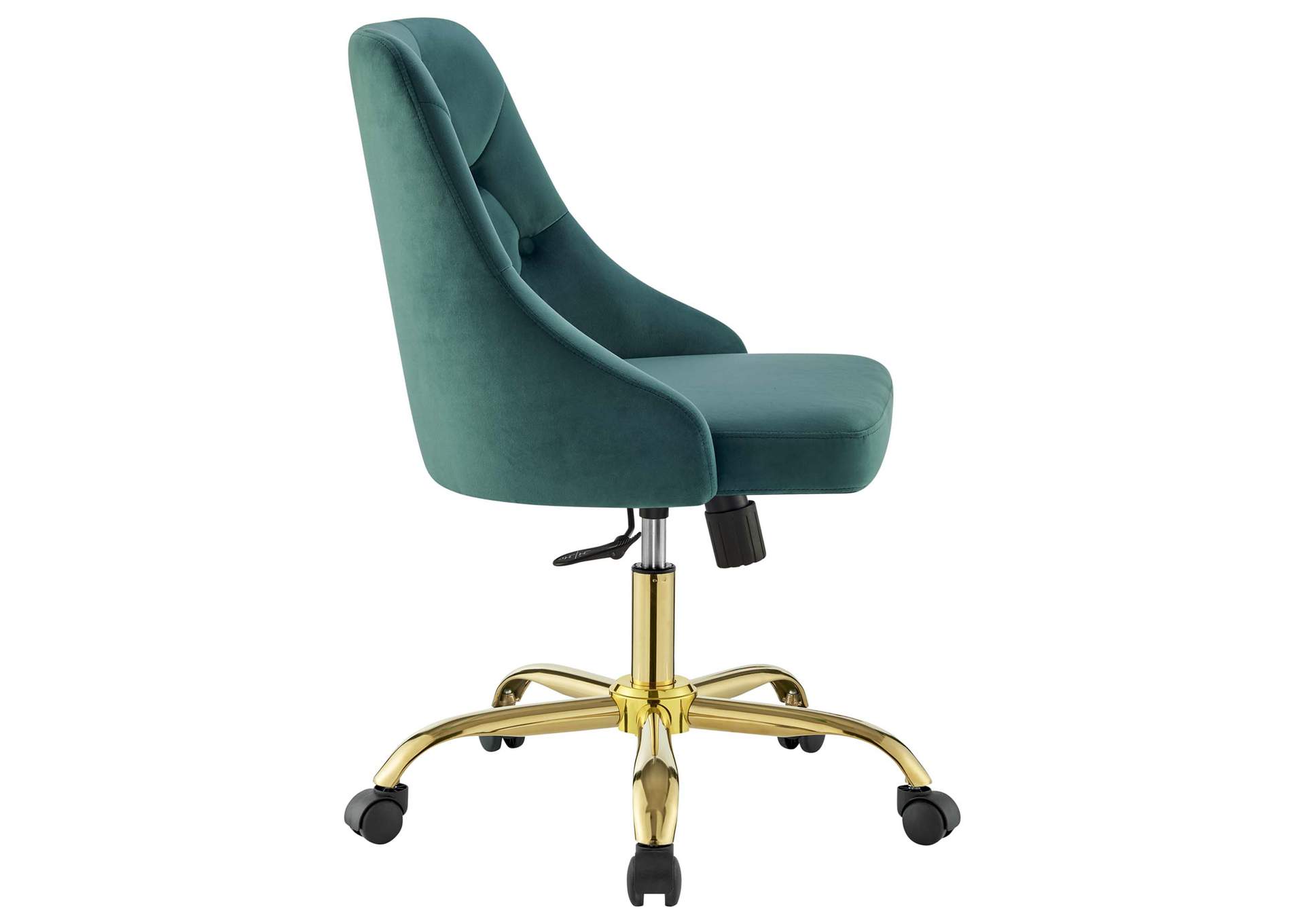 Gold Teal Distinct Tufted Swivel Performance Velvet Office Chair,Modway