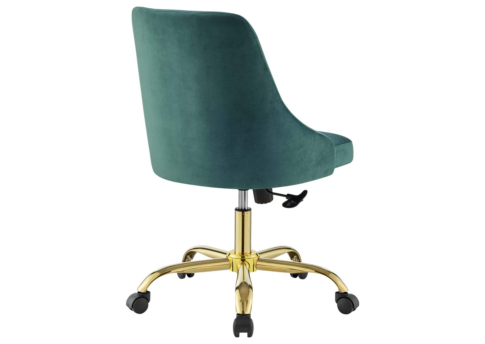 Gold Teal Distinct Tufted Swivel Performance Velvet Office Chair,Modway