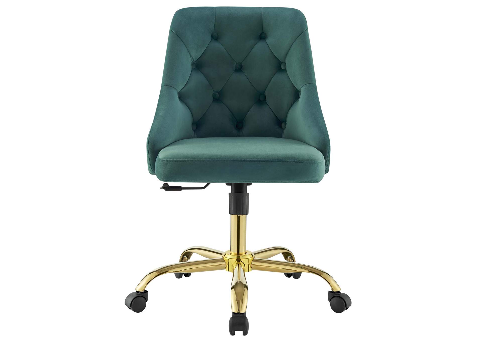 Gold Teal Distinct Tufted Swivel Performance Velvet Office Chair,Modway