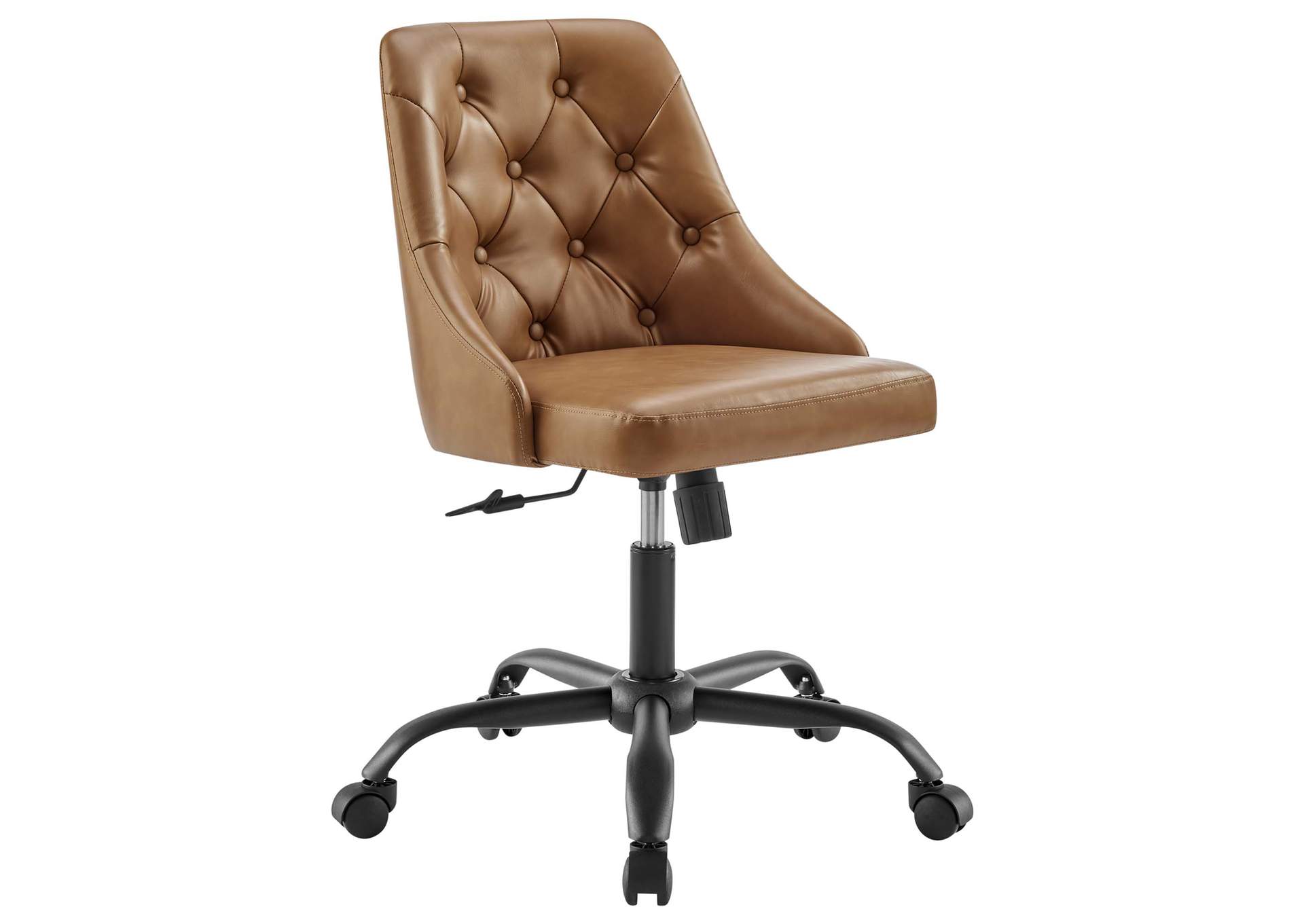 Black Tan Distinct Tufted Swivel Vegan Leather Office Chair,Modway