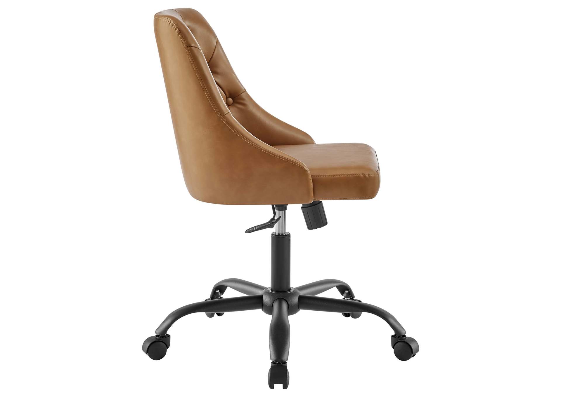 Black Tan Distinct Tufted Swivel Vegan Leather Office Chair,Modway