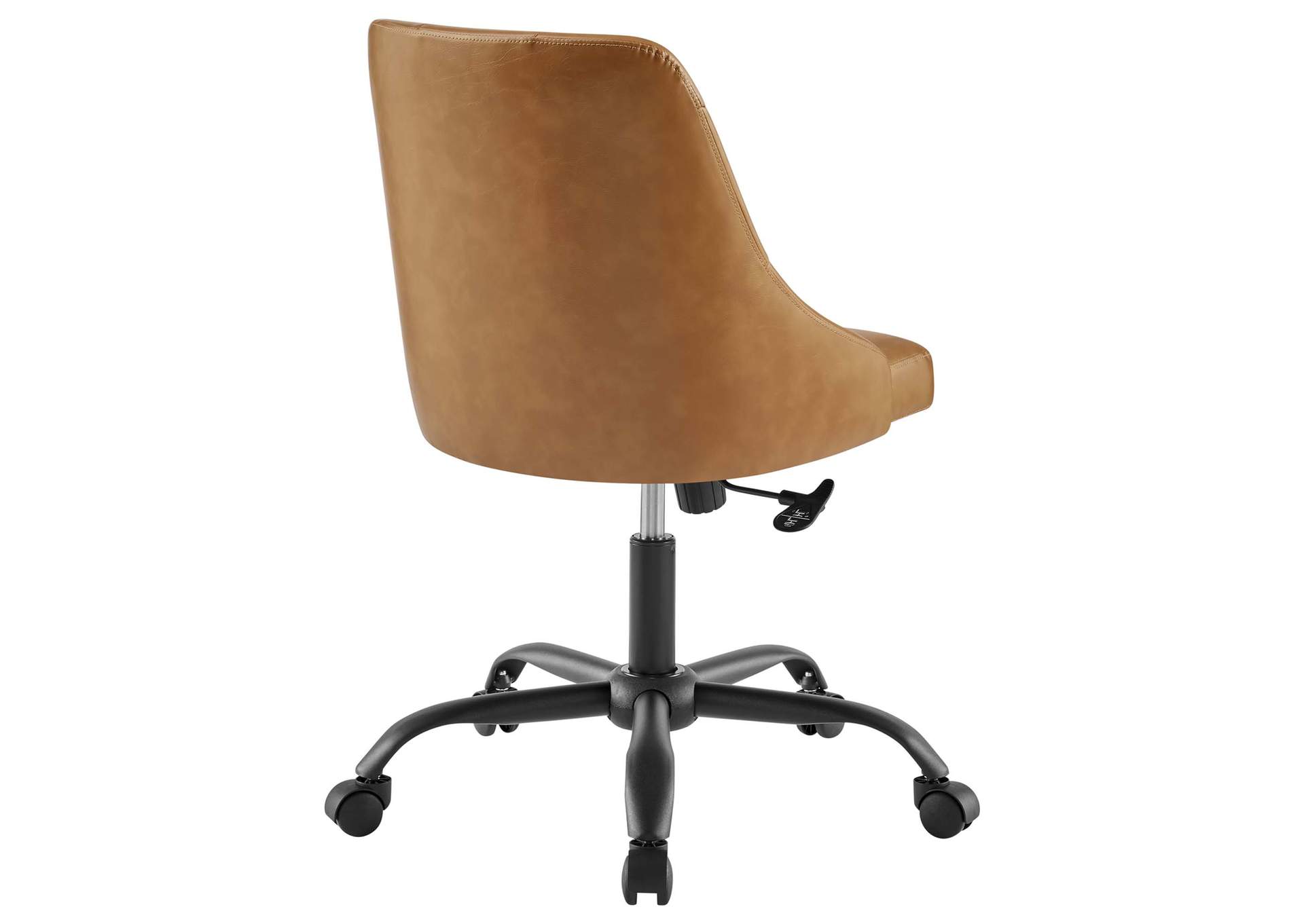 Black Tan Distinct Tufted Swivel Vegan Leather Office Chair,Modway