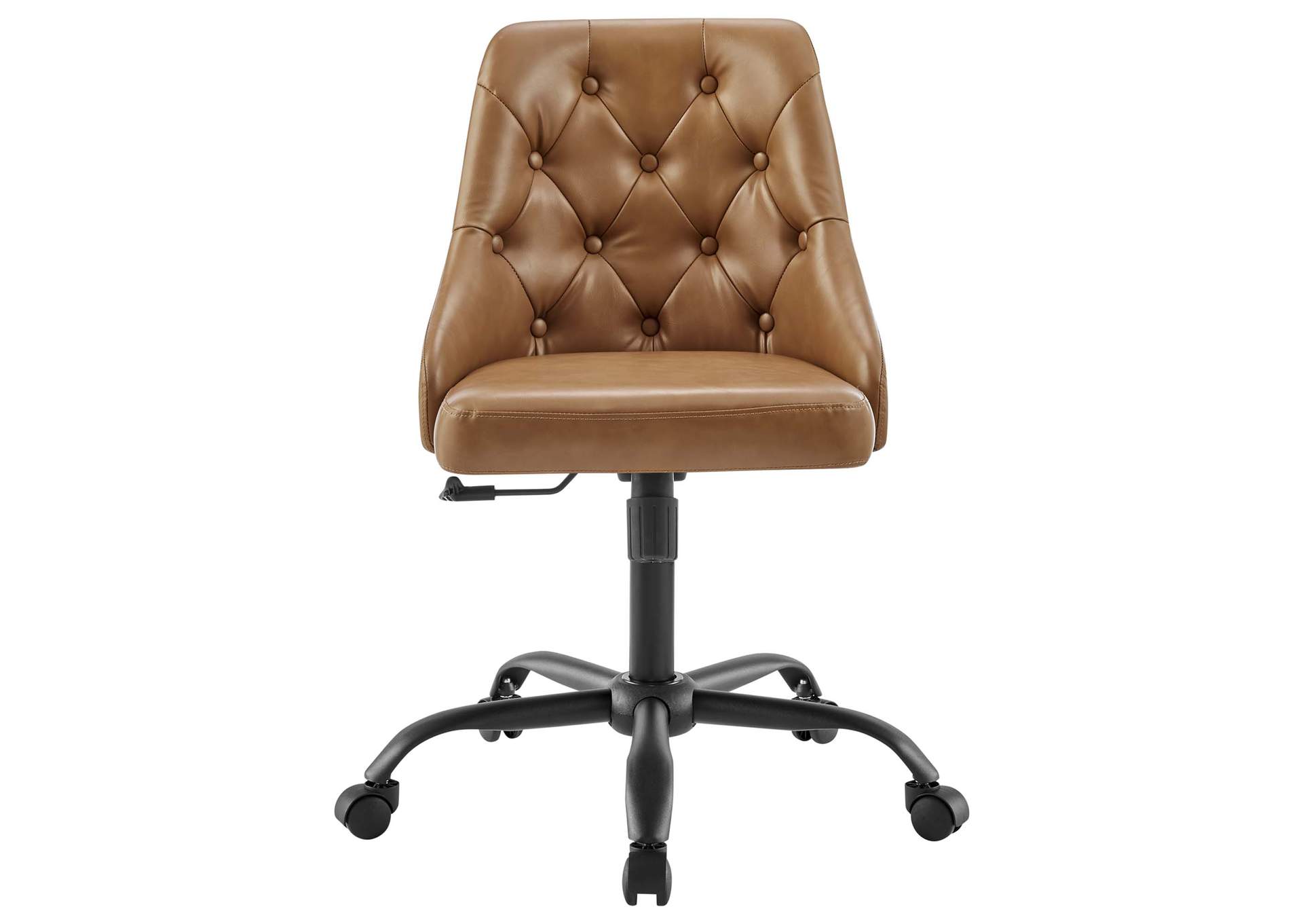 Black Tan Distinct Tufted Swivel Vegan Leather Office Chair,Modway