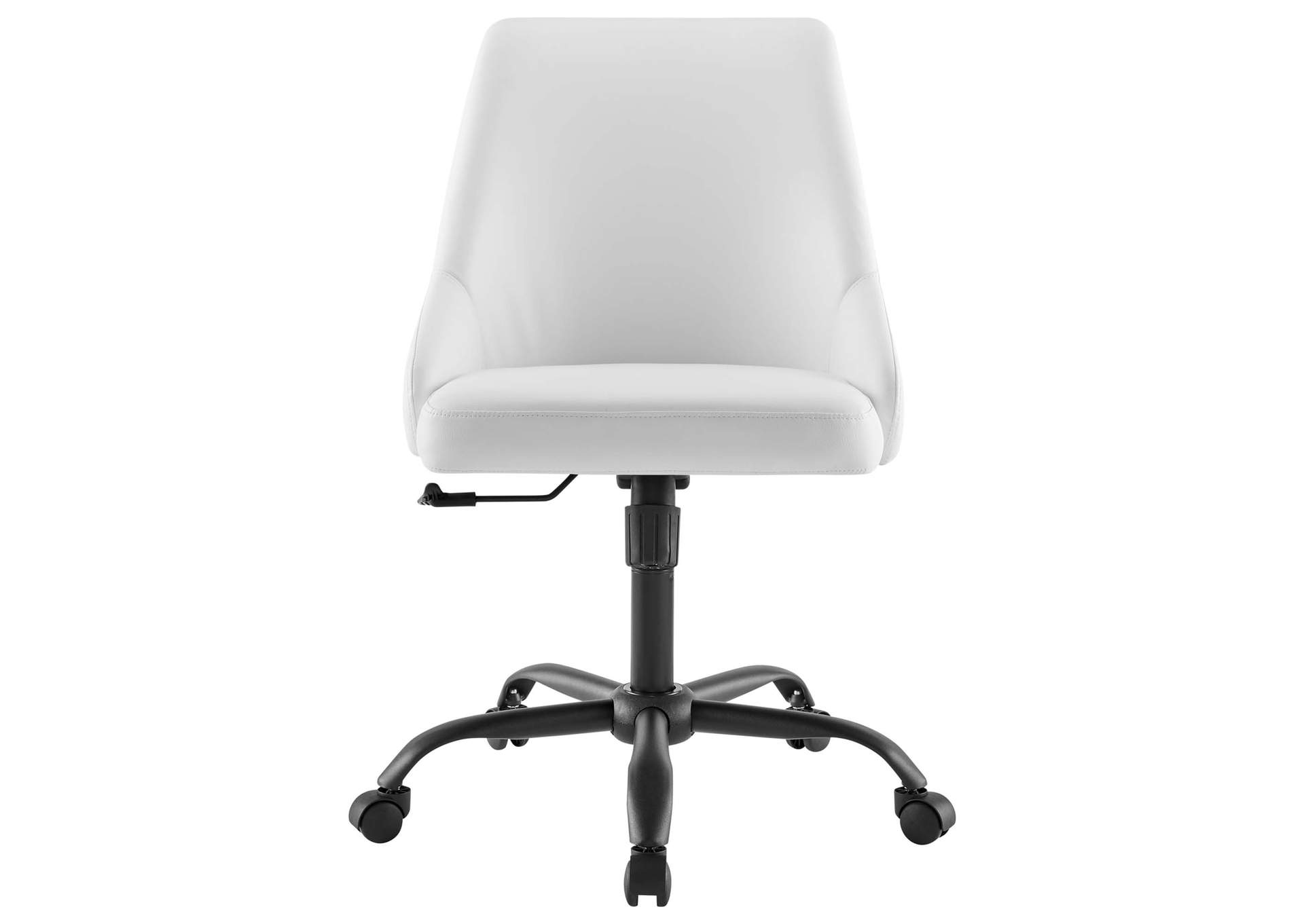 Black White Designate Swivel Vegan Leather Office Chair,Modway