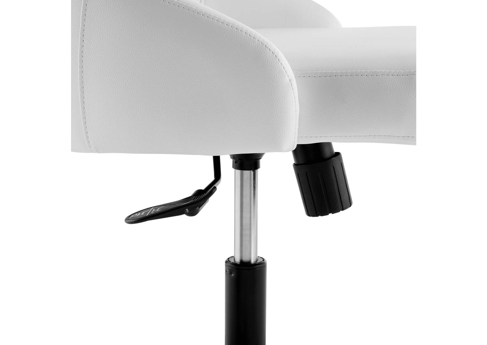 Black White Designate Swivel Vegan Leather Office Chair,Modway