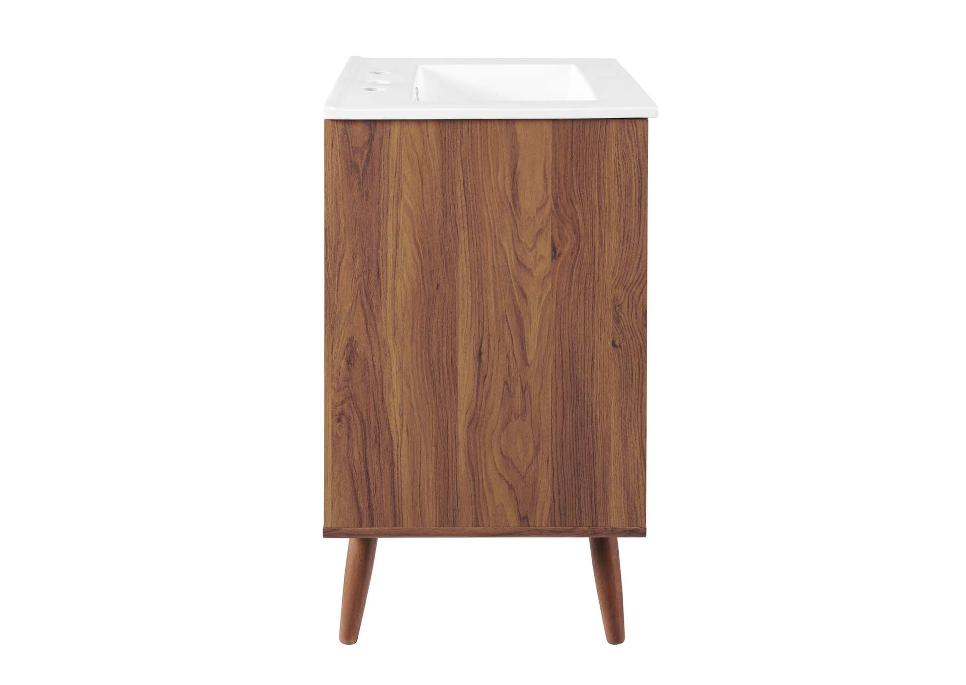 Walnut White Transmit 24" Bathroom Vanity,Modway