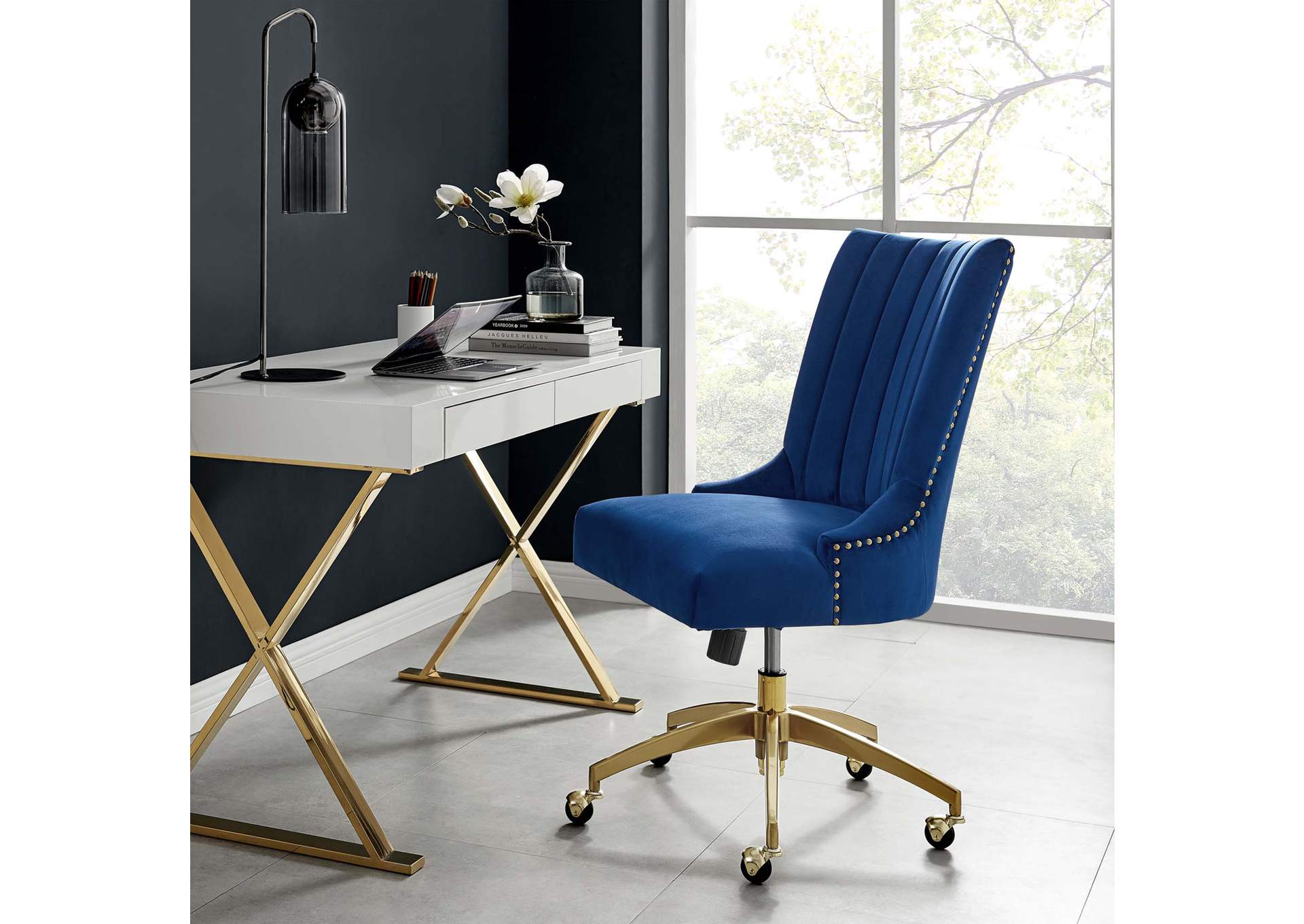 Empower Channel Tufted Performance Velvet Office Chair,Modway