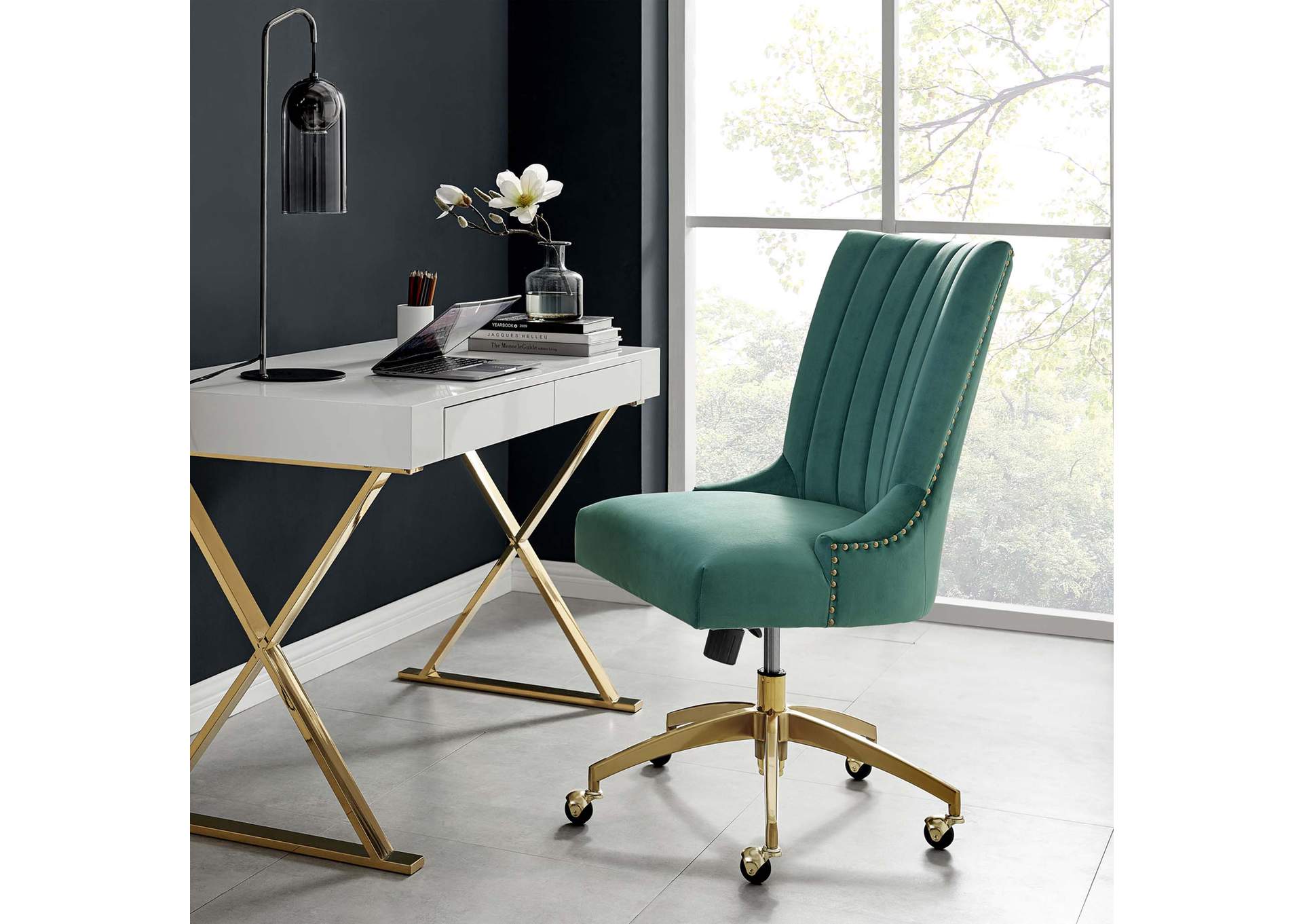 Empower Channel Tufted Performance Velvet Office Chair,Modway