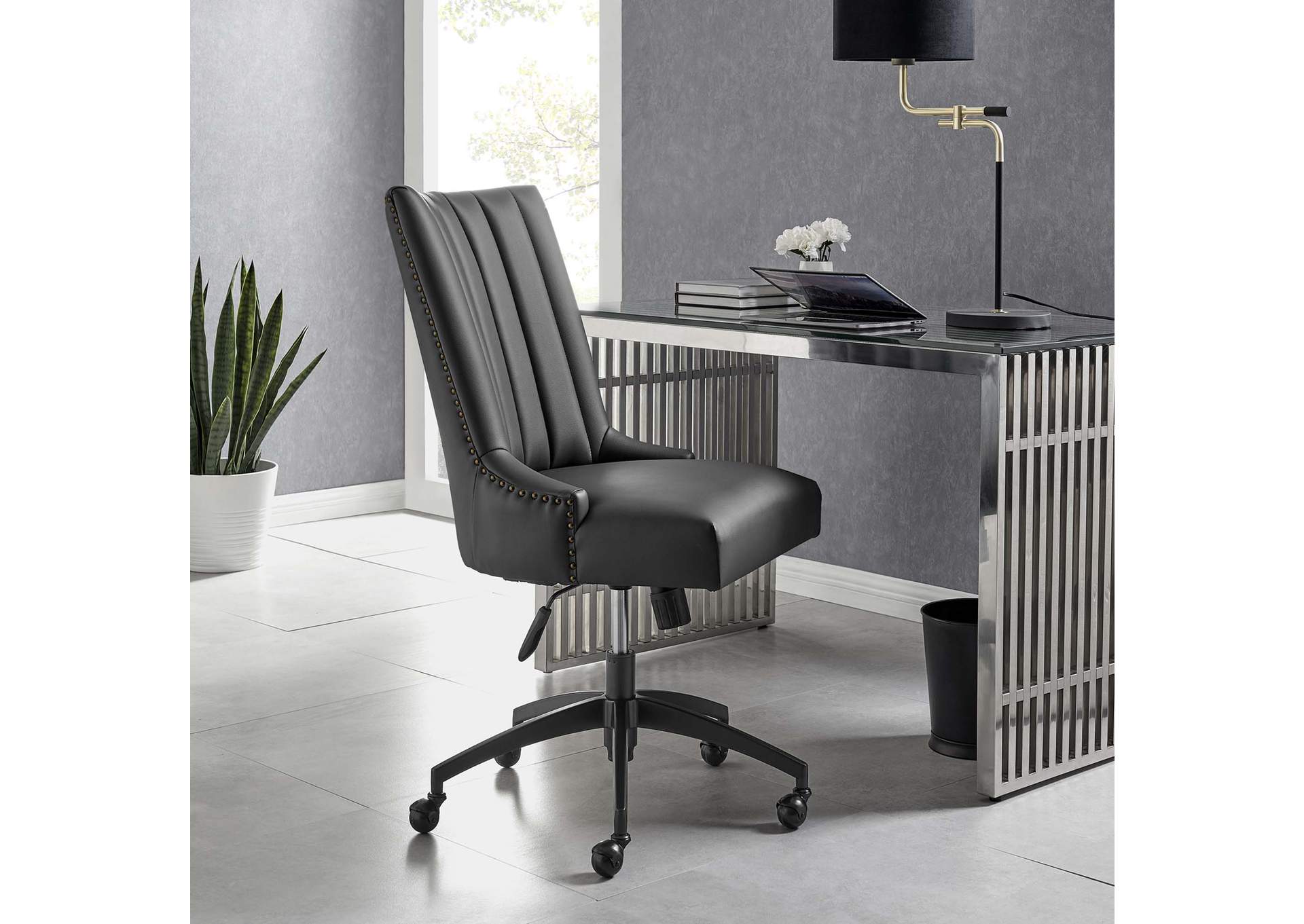 Empower Channel Tufted Vegan Leather Office Chair,Modway