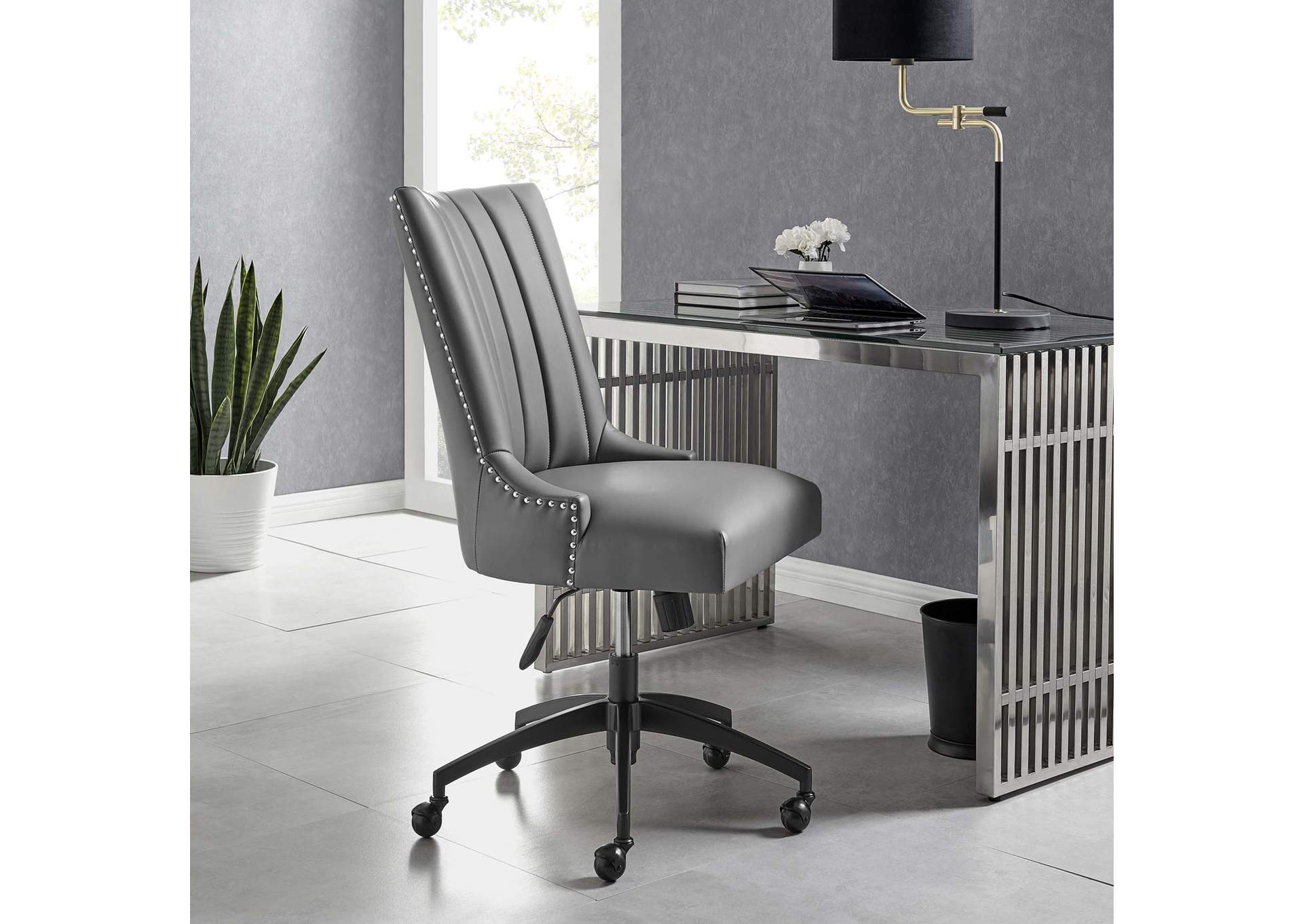 Empower Channel Tufted Vegan Leather Office Chair,Modway