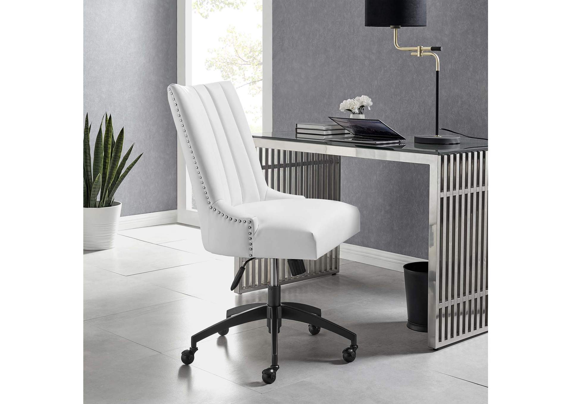 Empower Channel Tufted Vegan Leather Office Chair,Modway