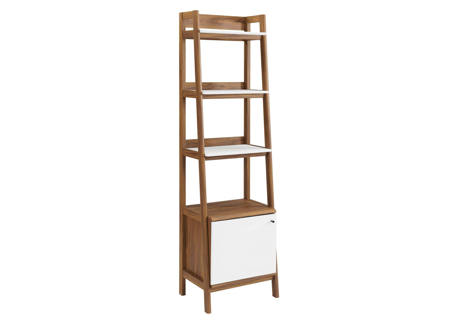 Walnut White Bixby 21" Bookshelf,Modway